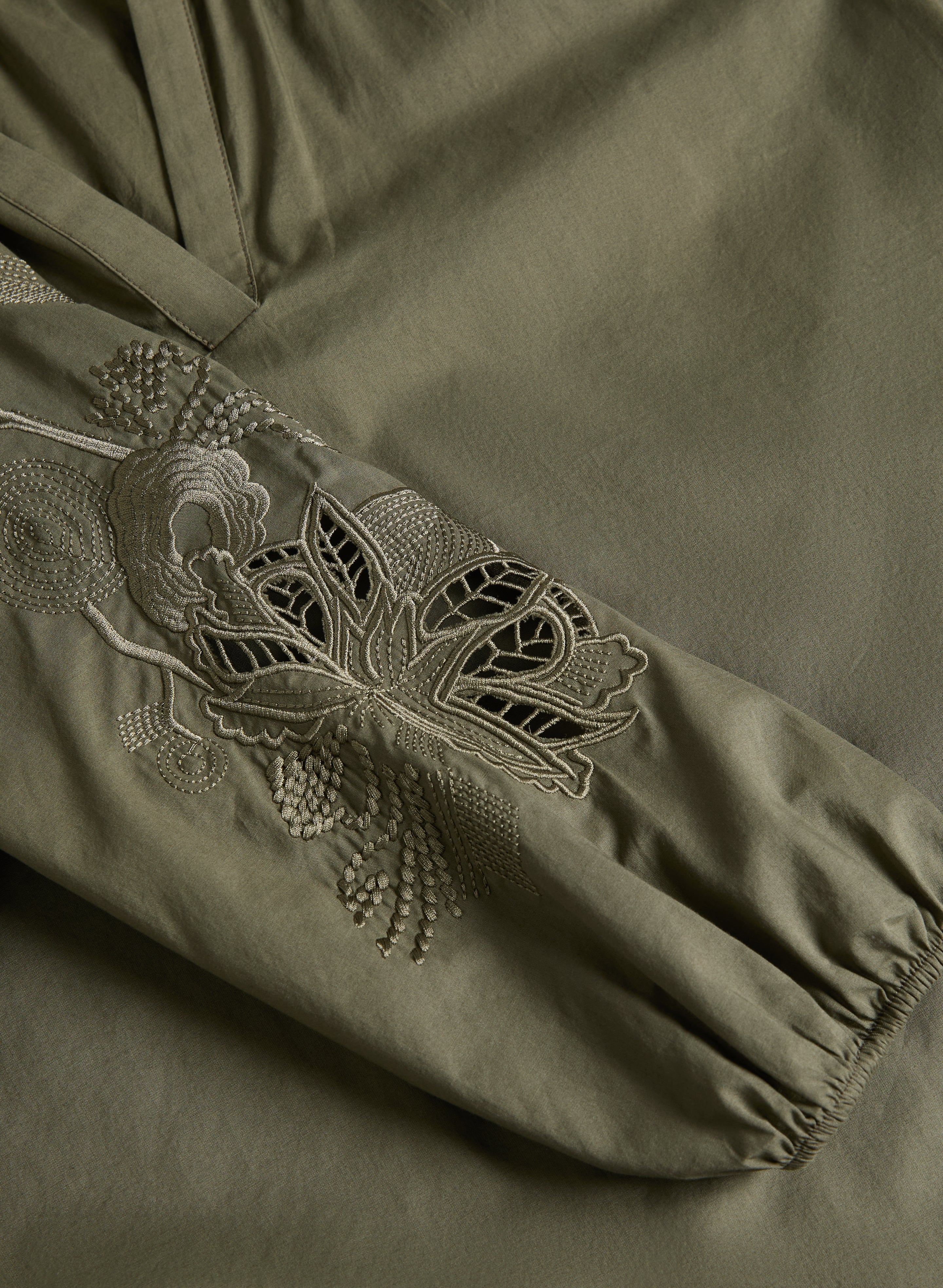 Embroidered 3/4 Sleeve Blouse - Image 7