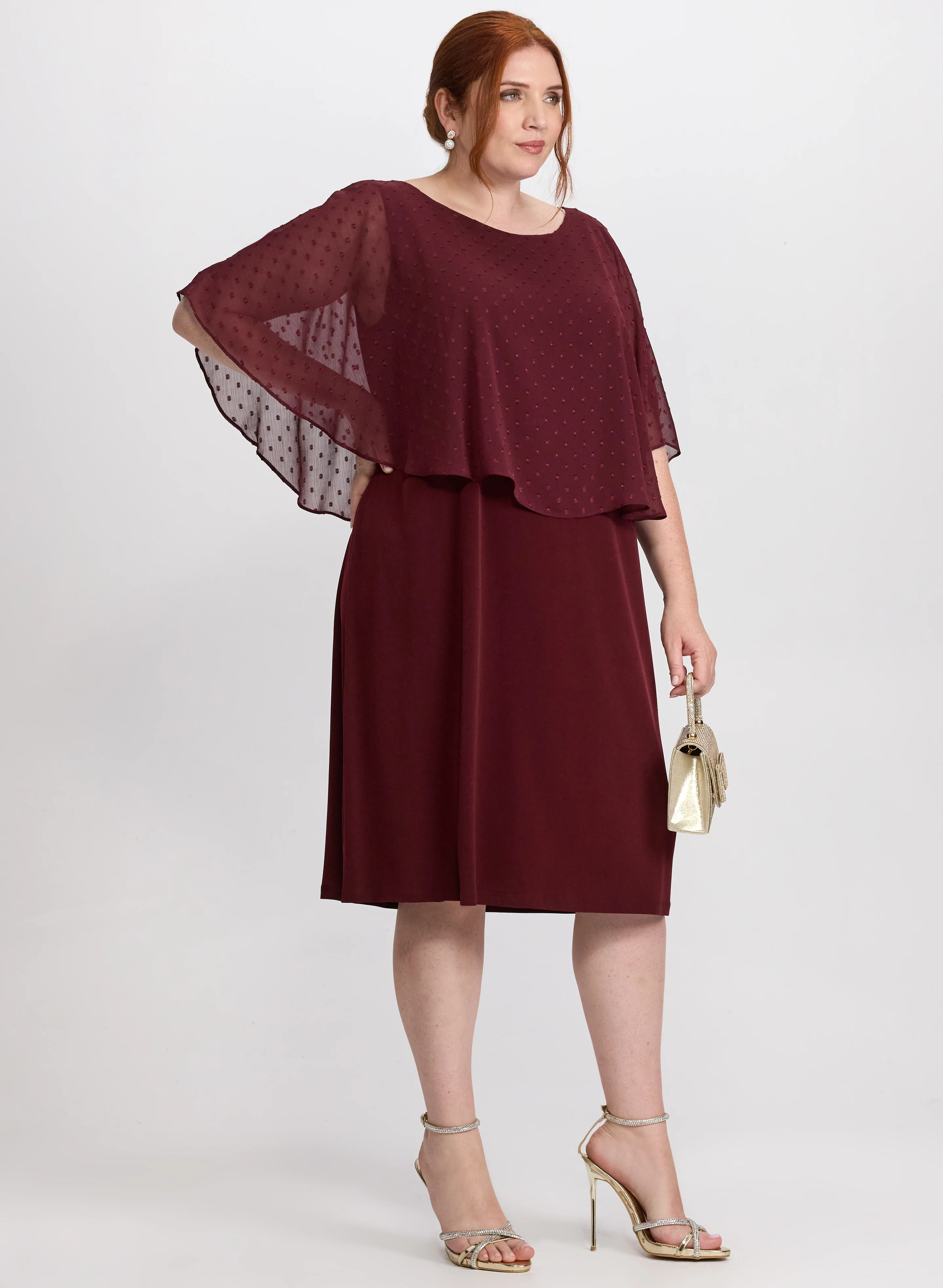 Embroidered Capelet Dress - Image 2