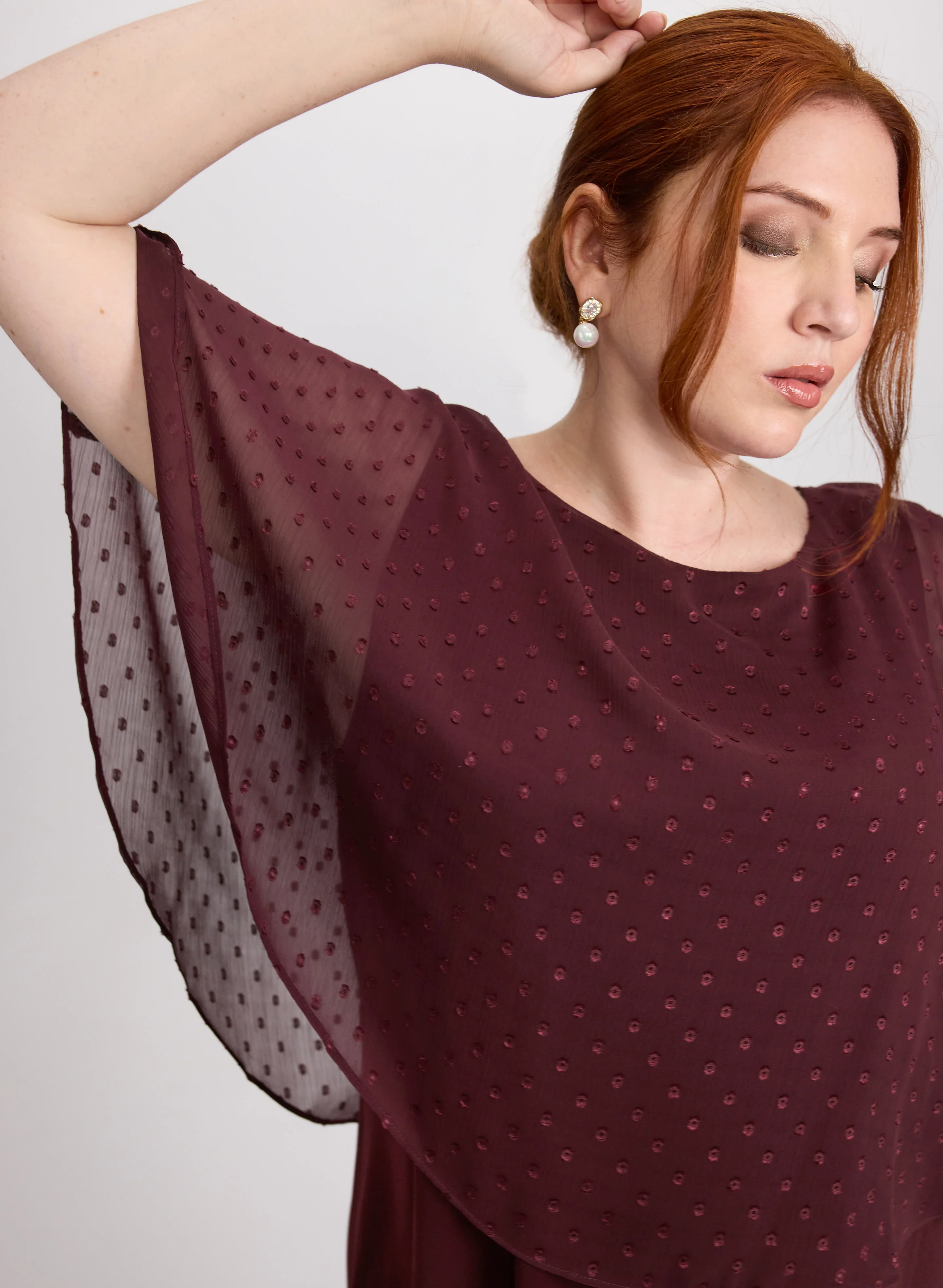 Embroidered Capelet Dress - Image 3