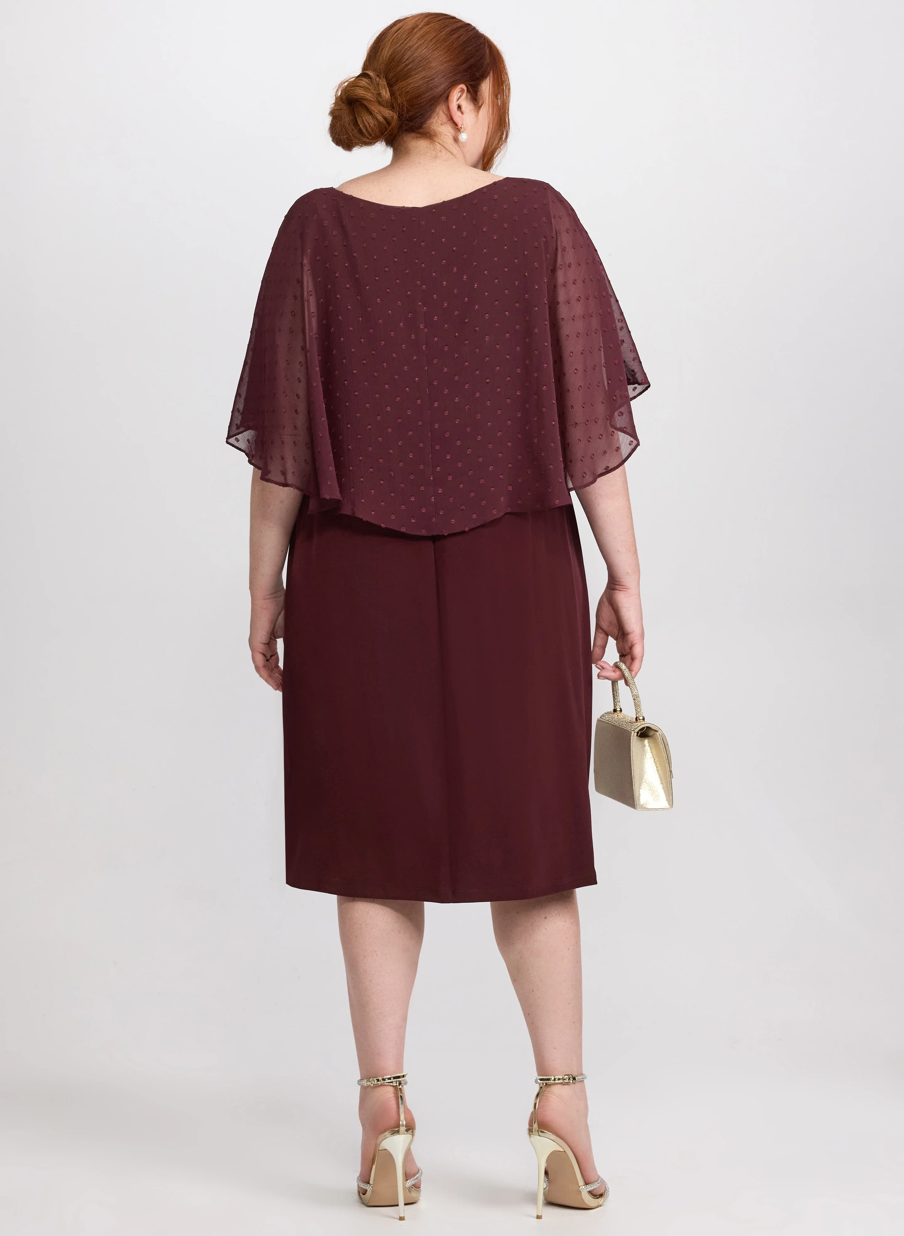 Embroidered Capelet Dress - Image 4