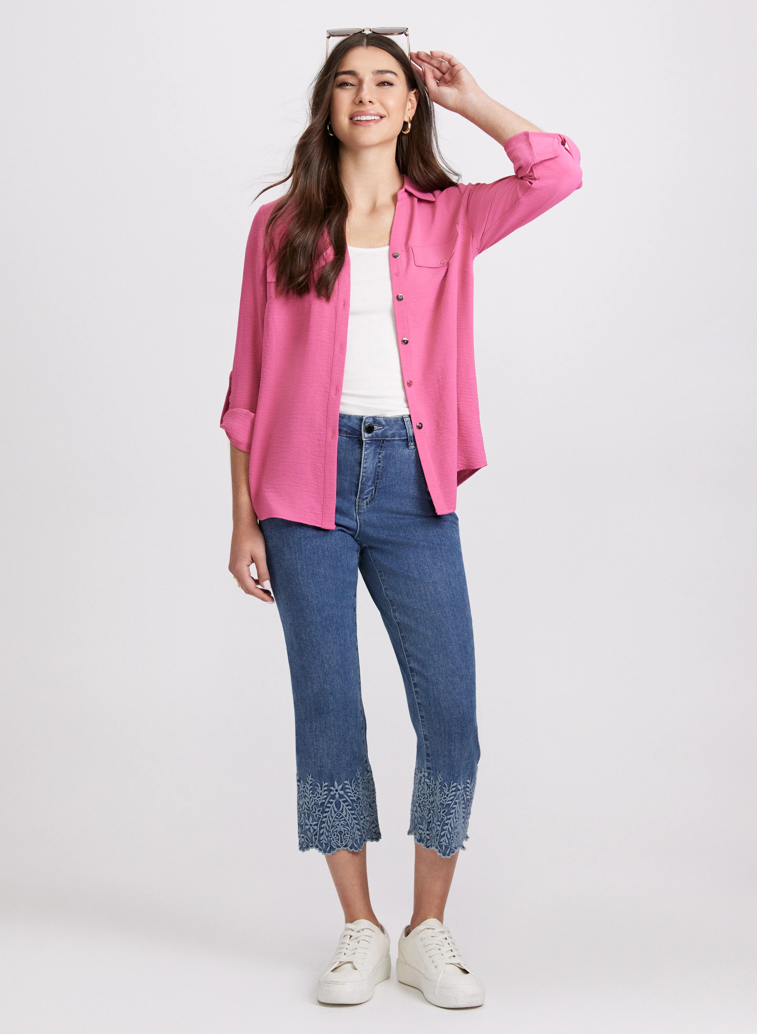 Embroidered Capri Jeans - Image 3