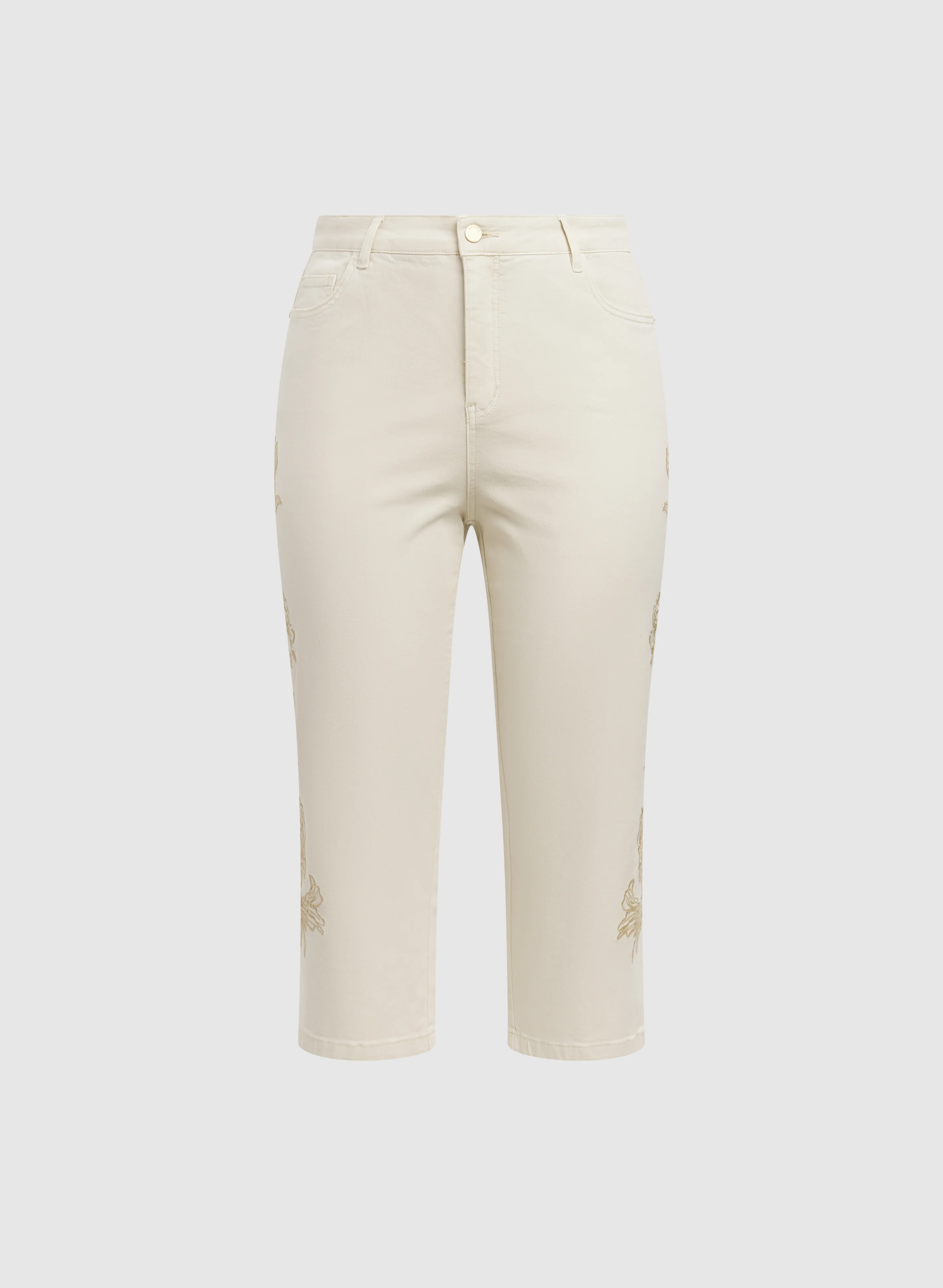 Embroidered Denim Capris - Image 6