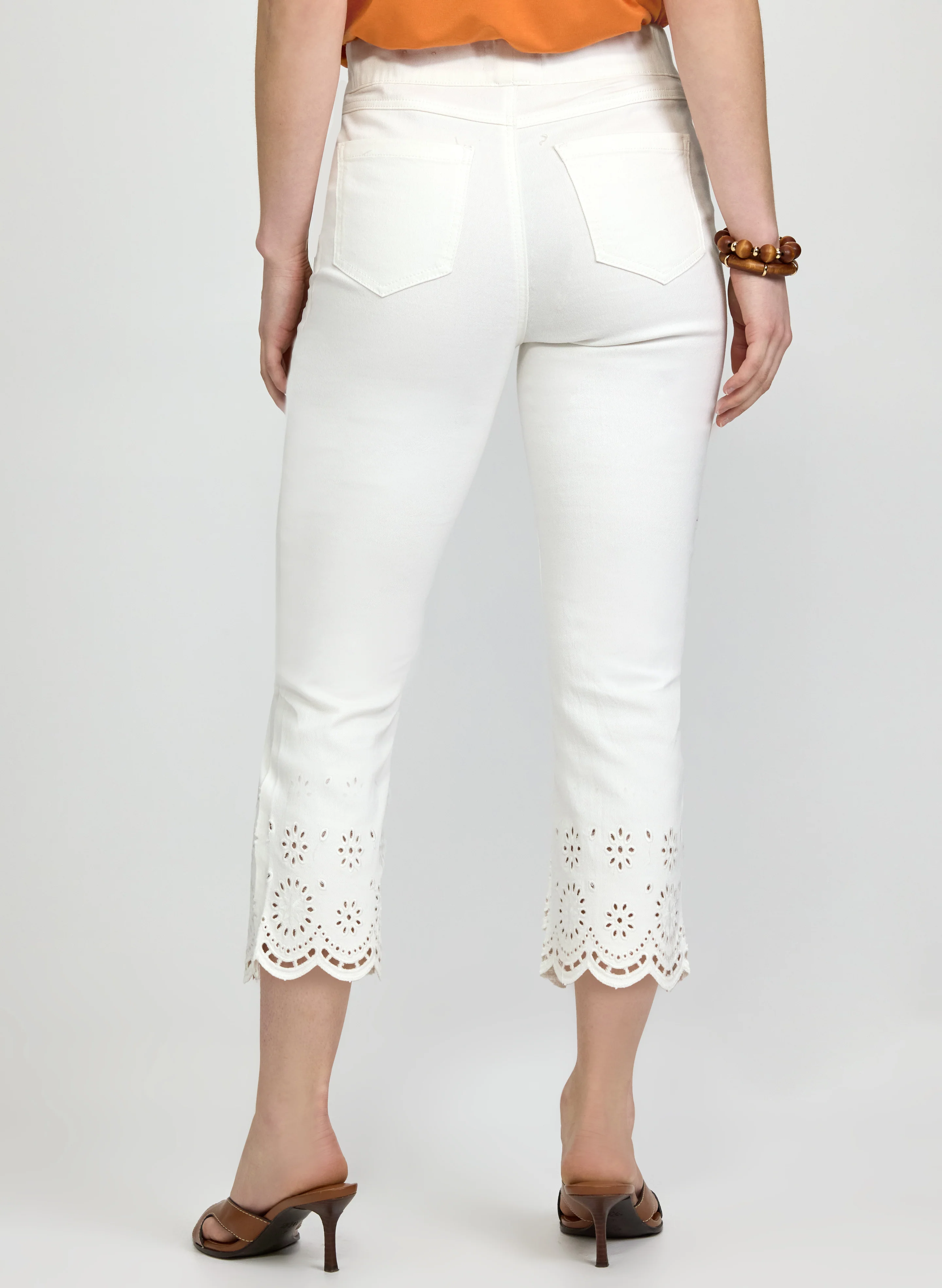 Embroidered Denim Capris - Image 3