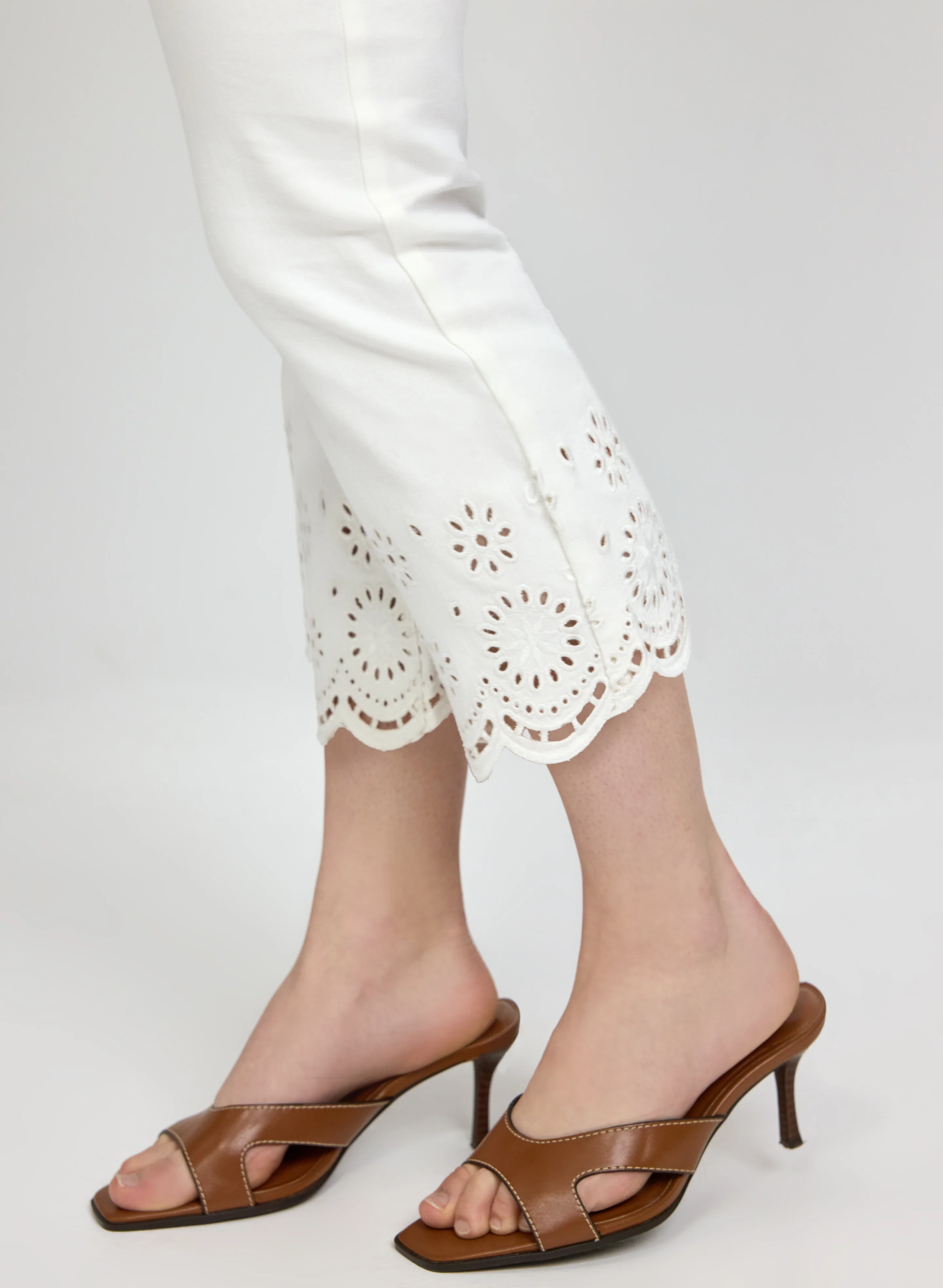 Embroidered Denim Capris - Image 5