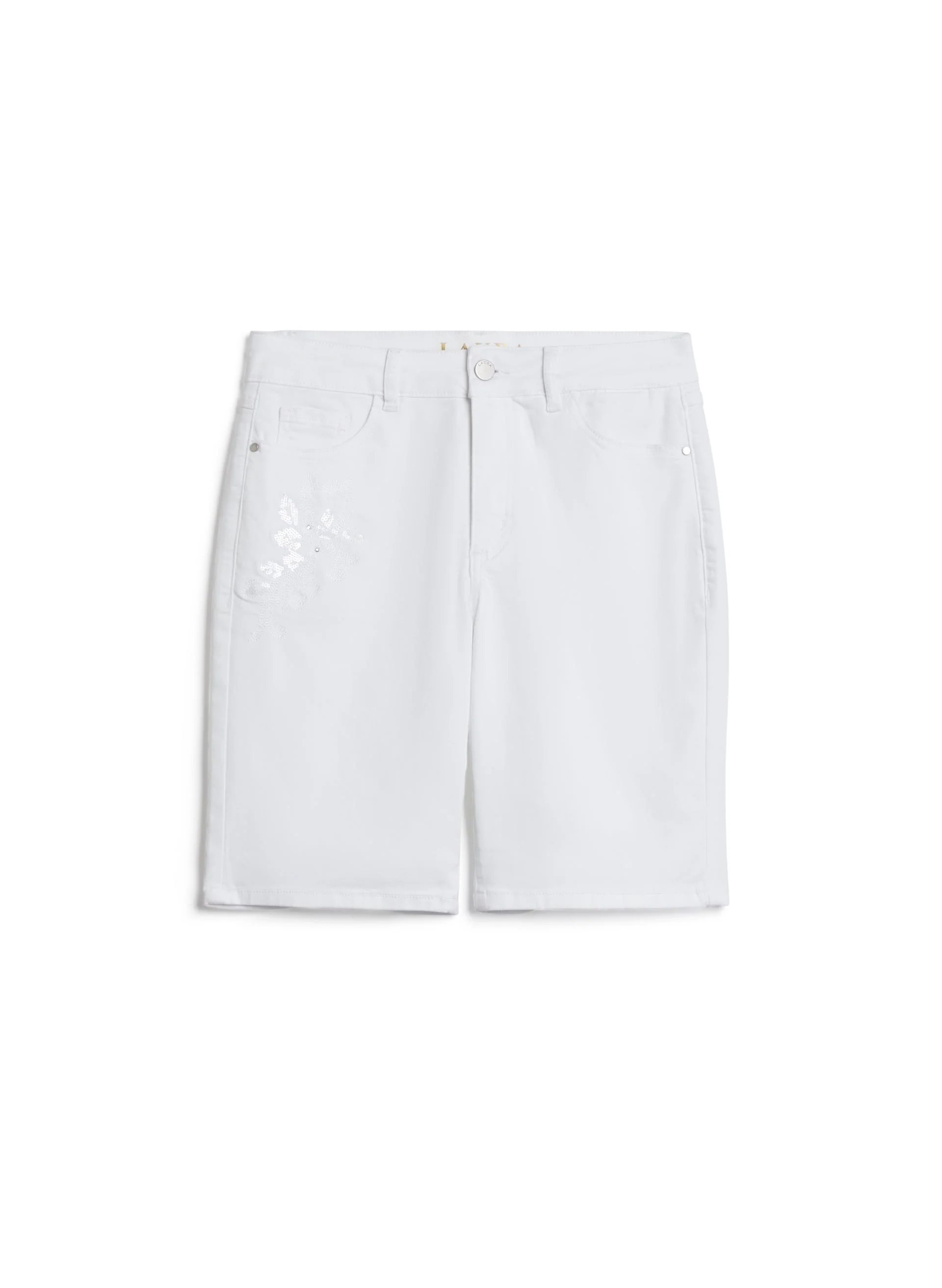 Embroidered Denim Shorts - Image 6