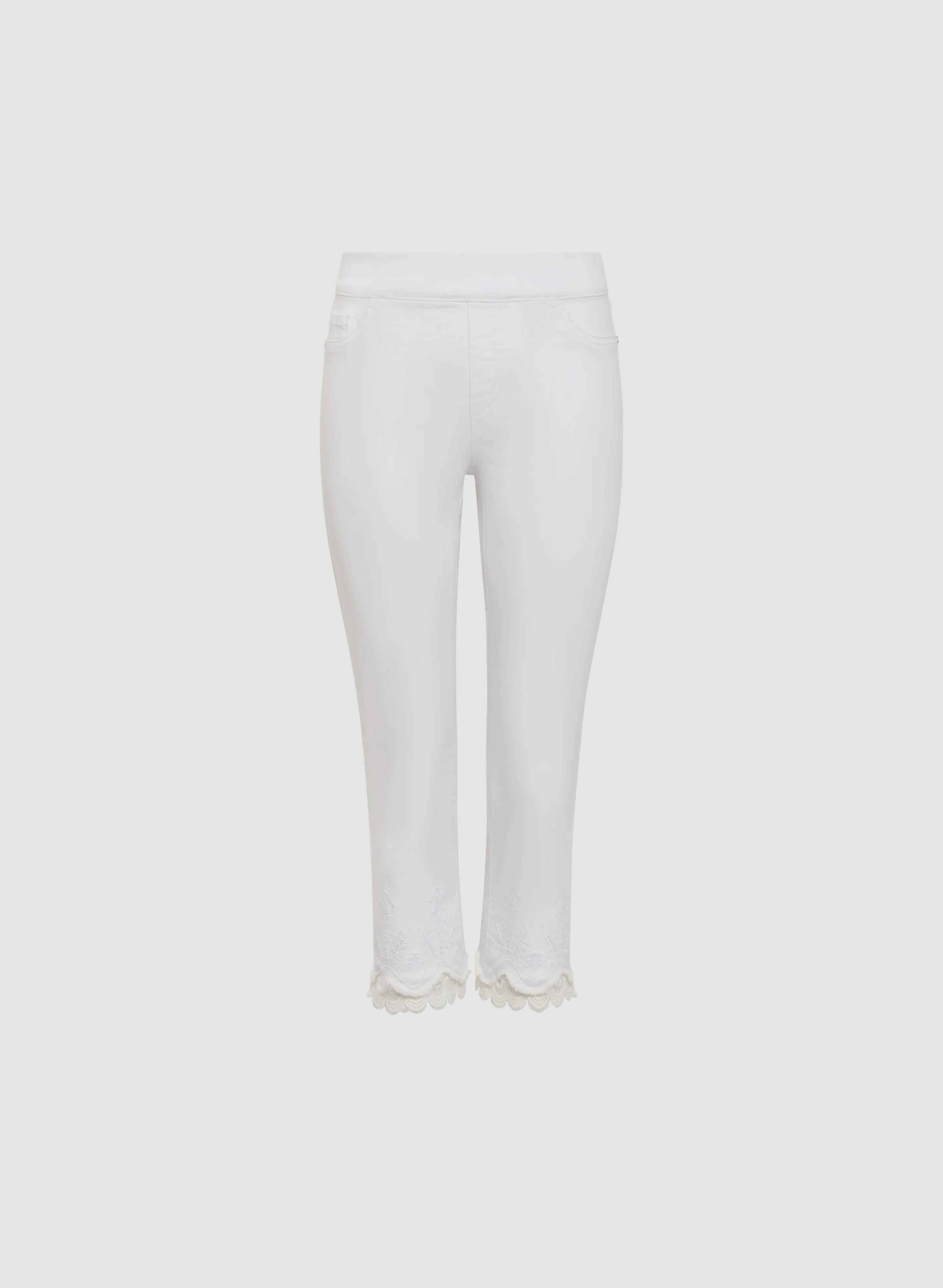 Embroidered Hem Capri Jeans - Image 6