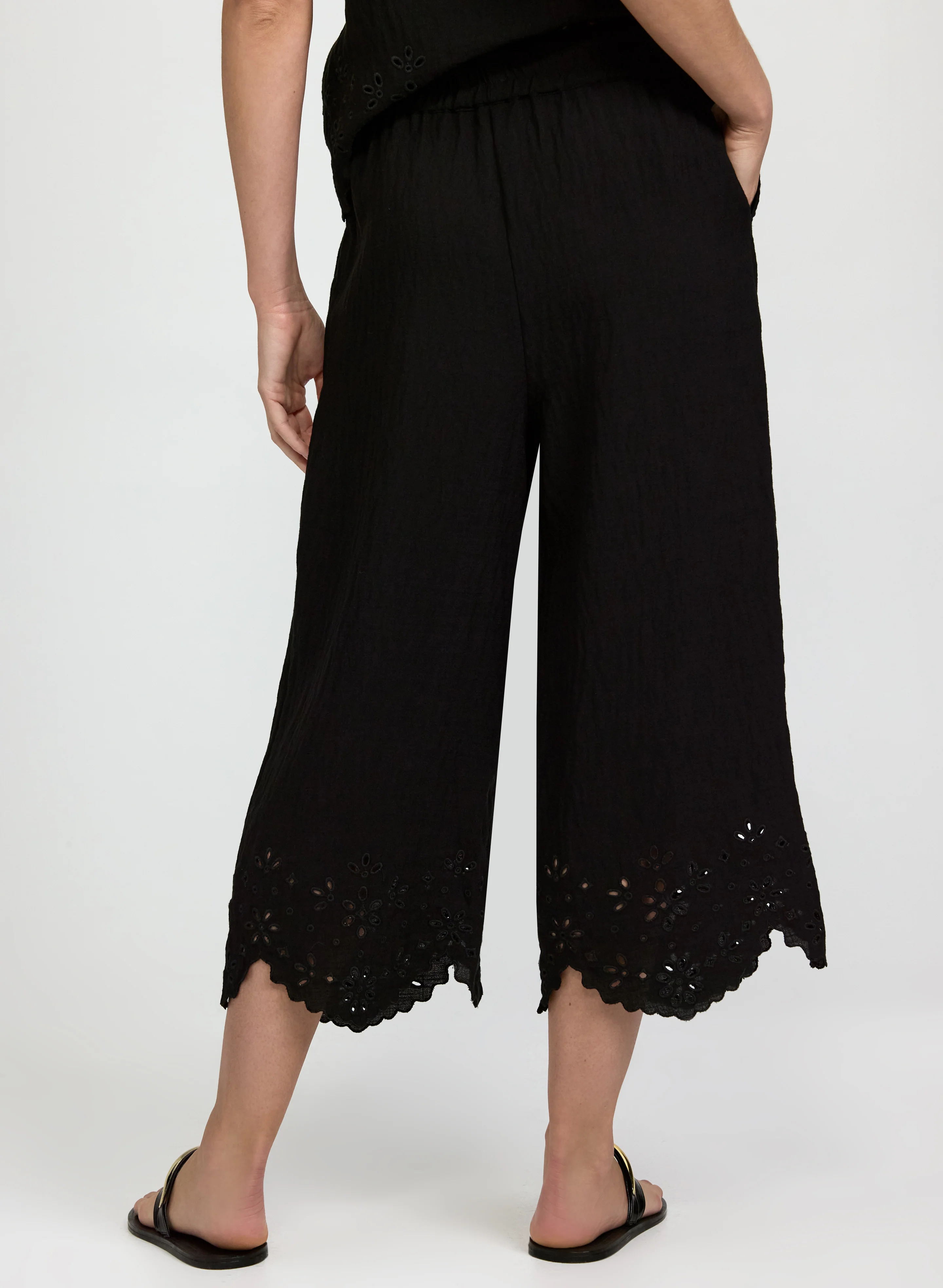 Embroidered Hem Capris - Image 2