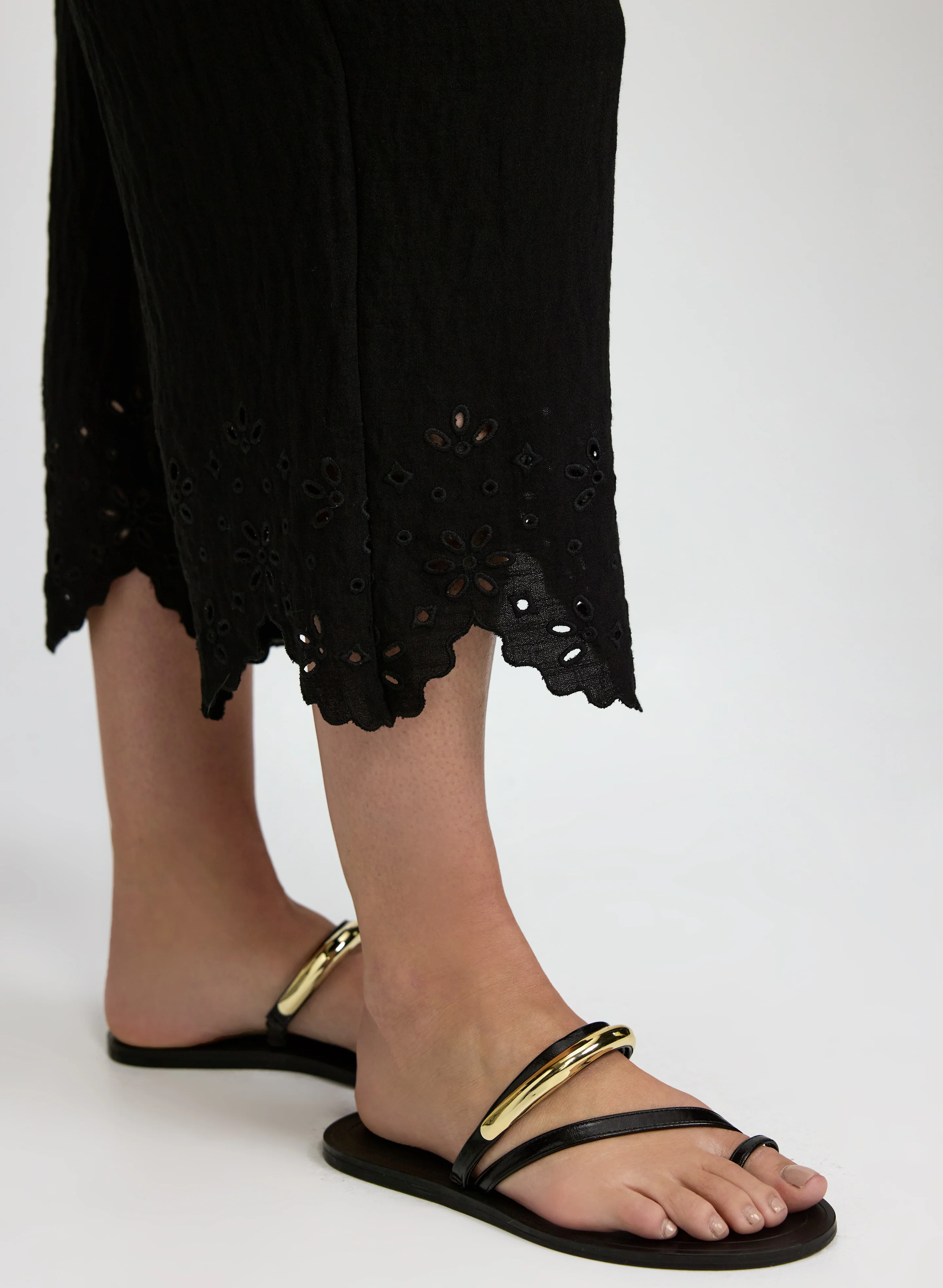 Embroidered Hem Capris - Image 4