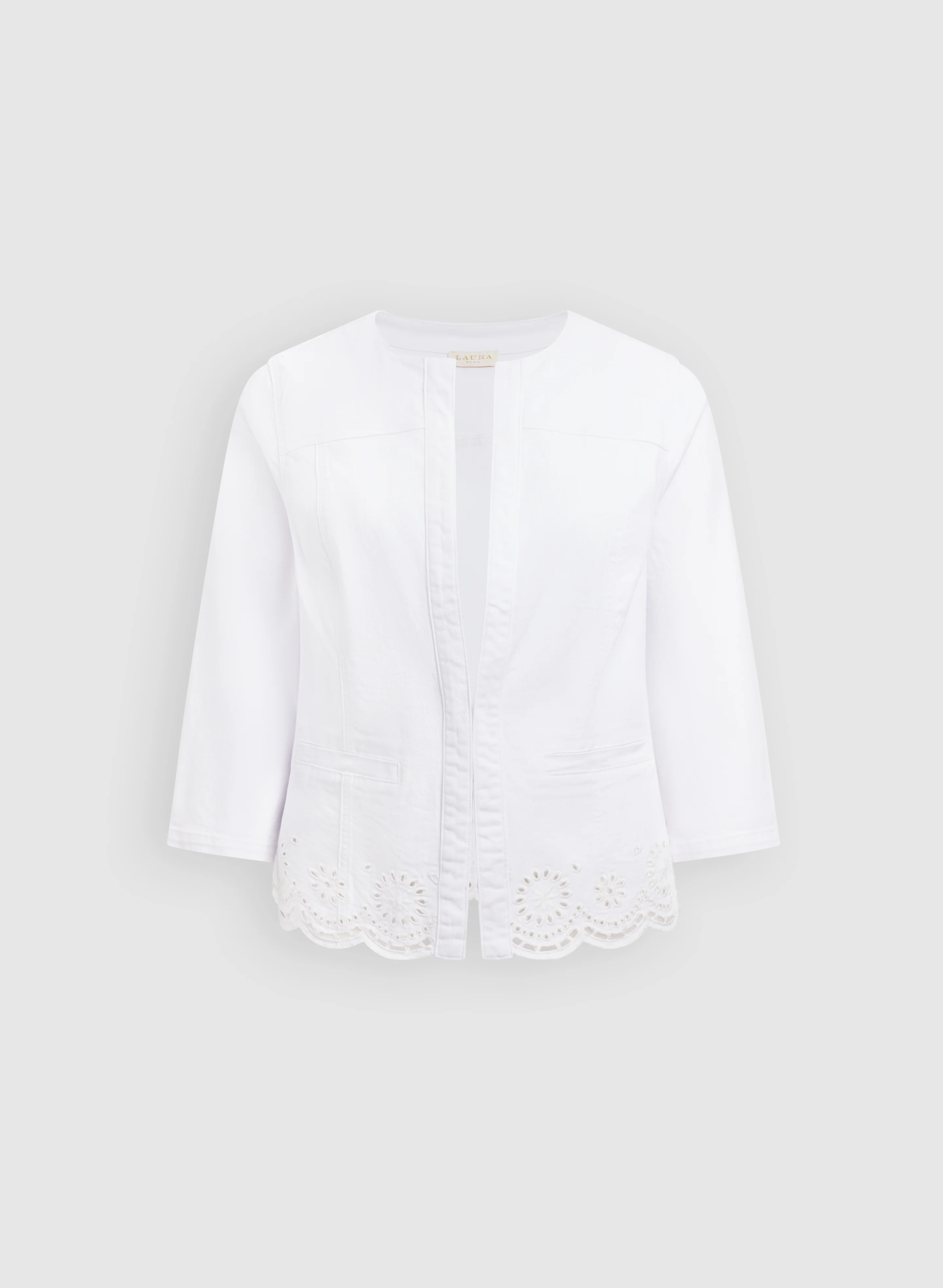 Embroidered Hem Denim Jacket - Image 6