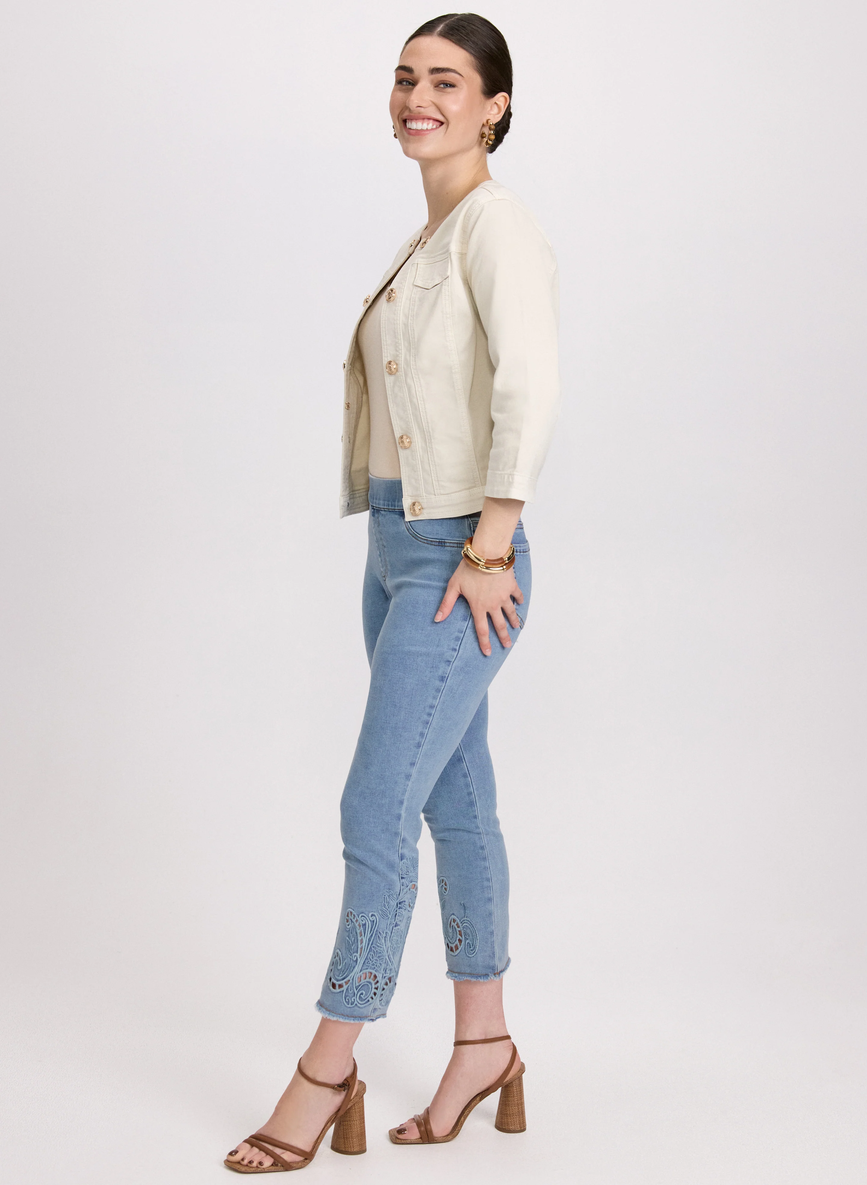 Embroidered Hem Jeans - Image 3