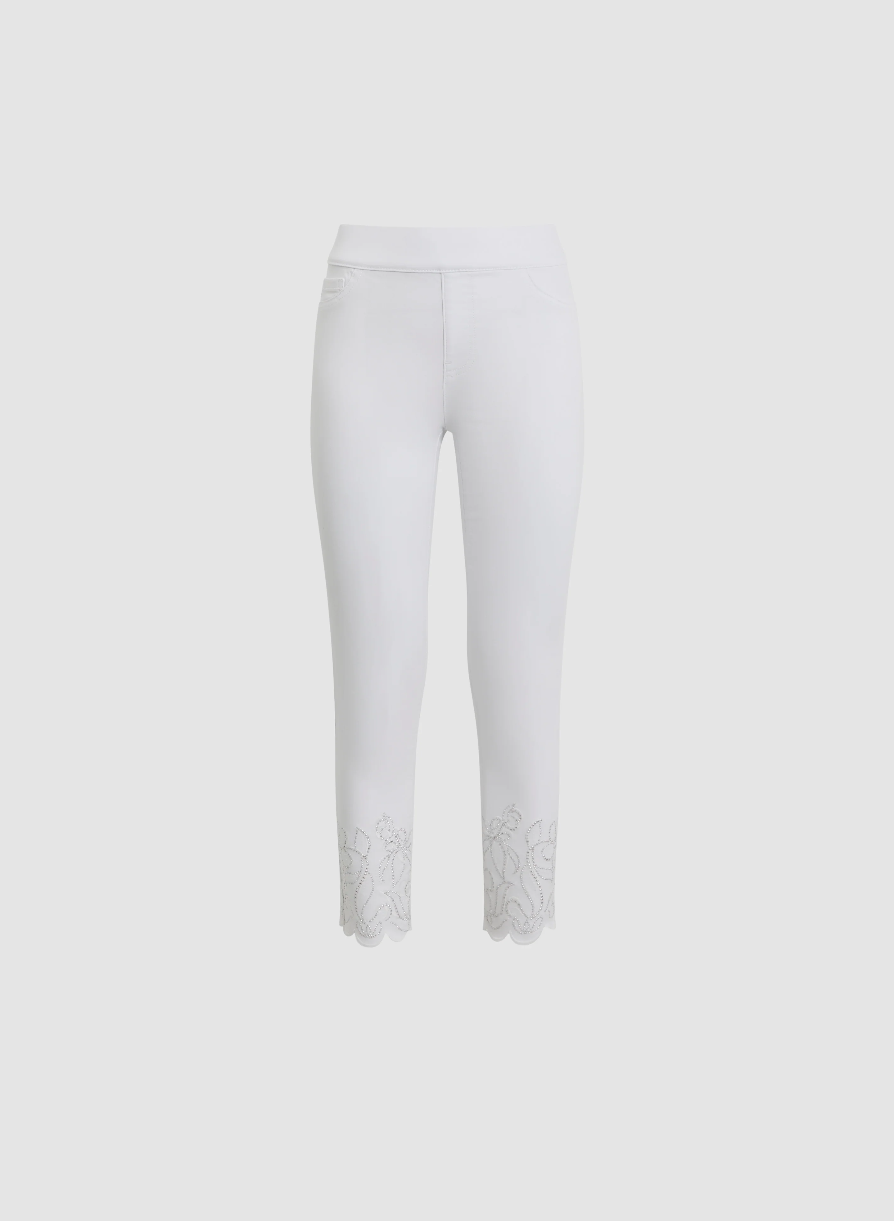 Embroidered Hem Pull-On Jeans - Image 6