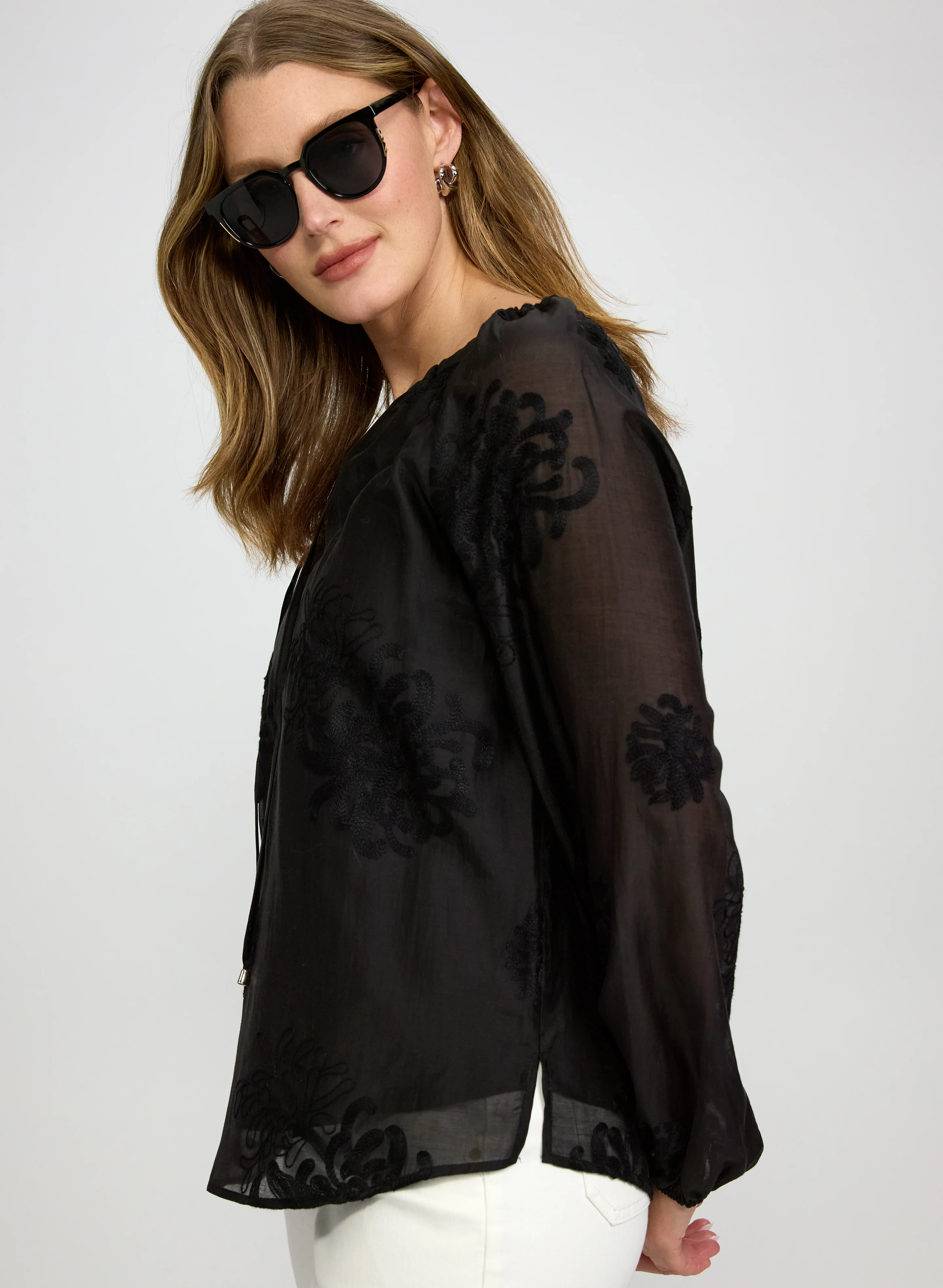 Embroidered Long Sleeve Blouse - Image 5