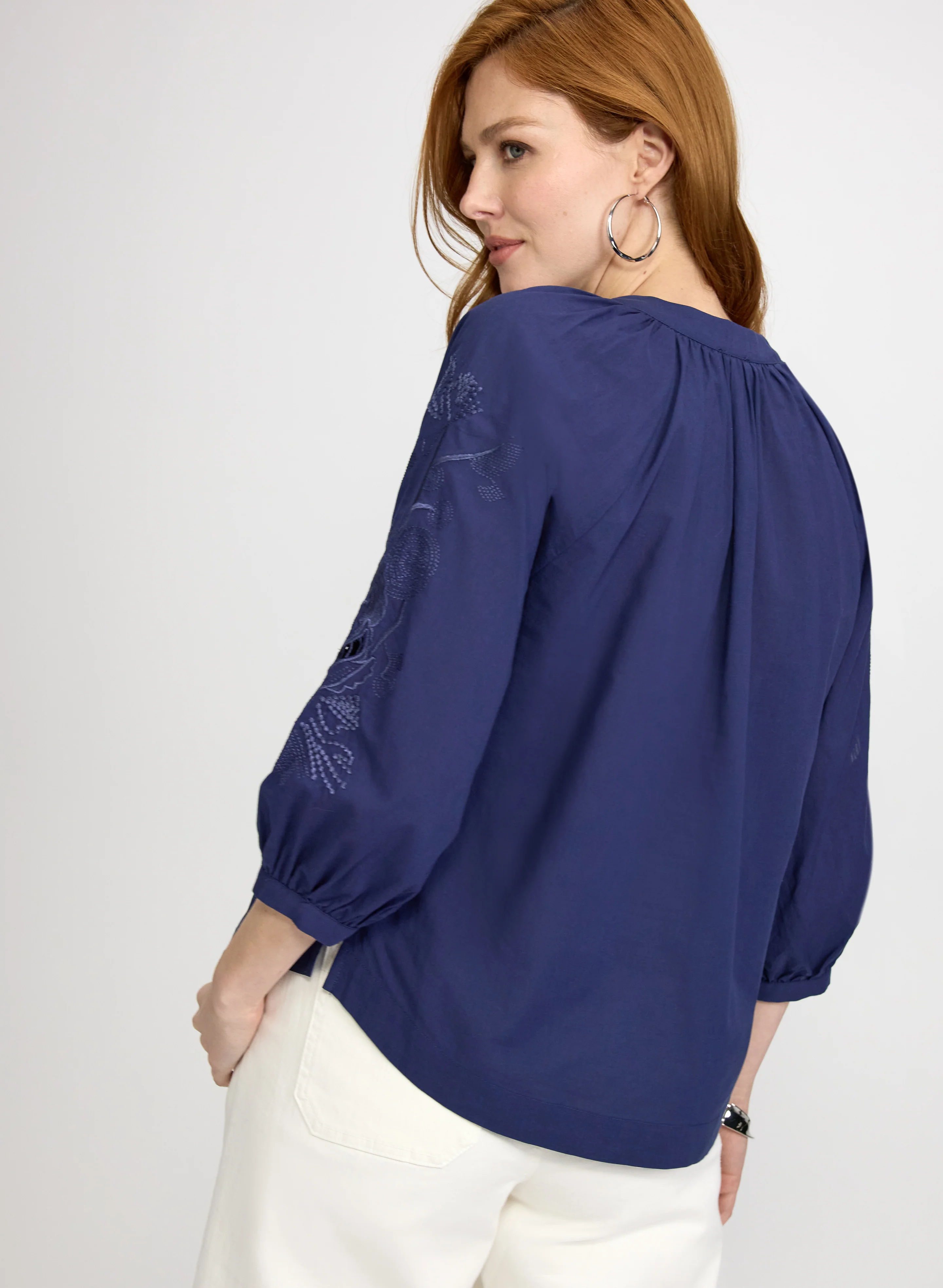 Embroidered Sleeve Blouse - Image 4