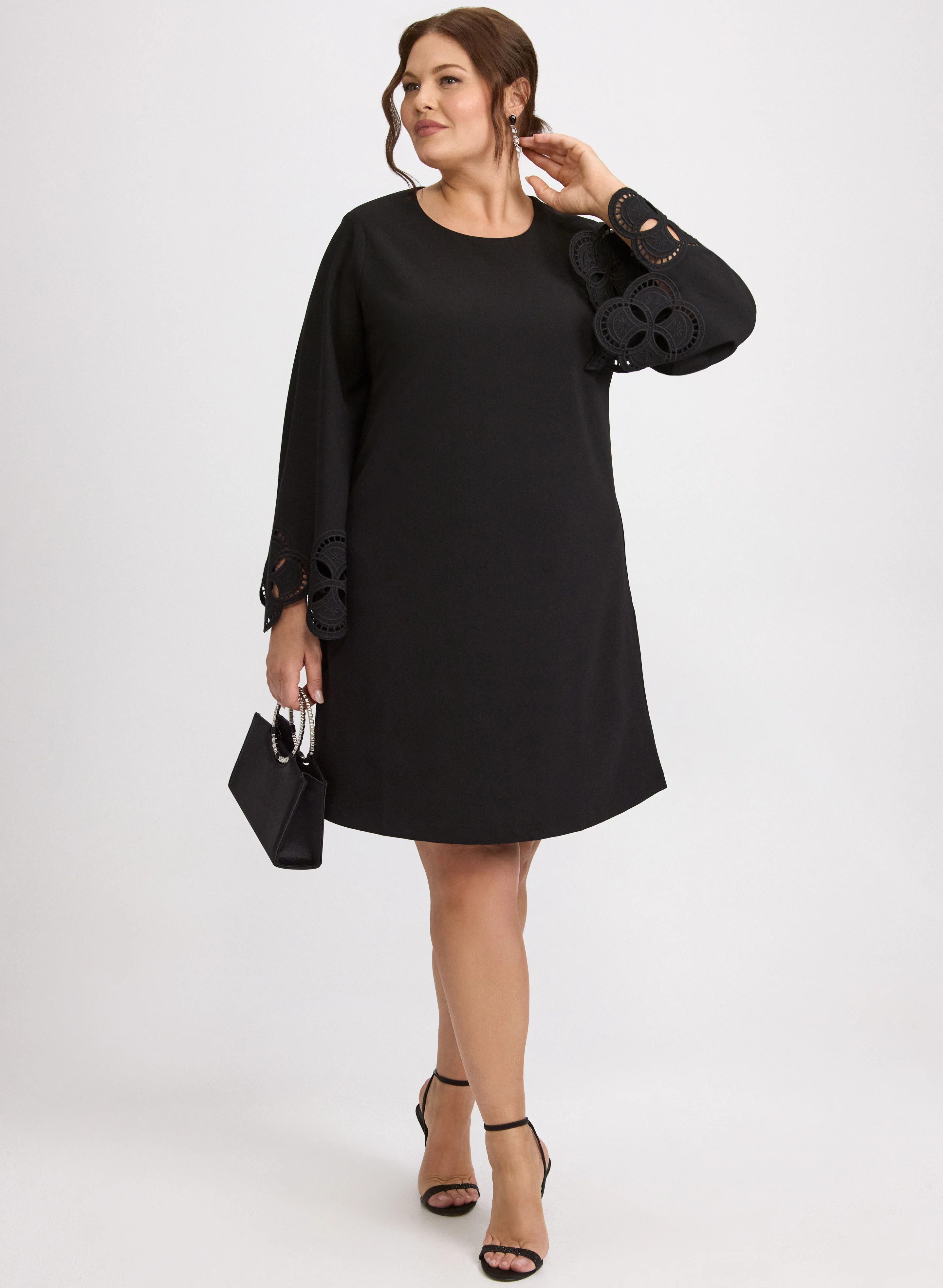 Embroidered Sleeve Dress