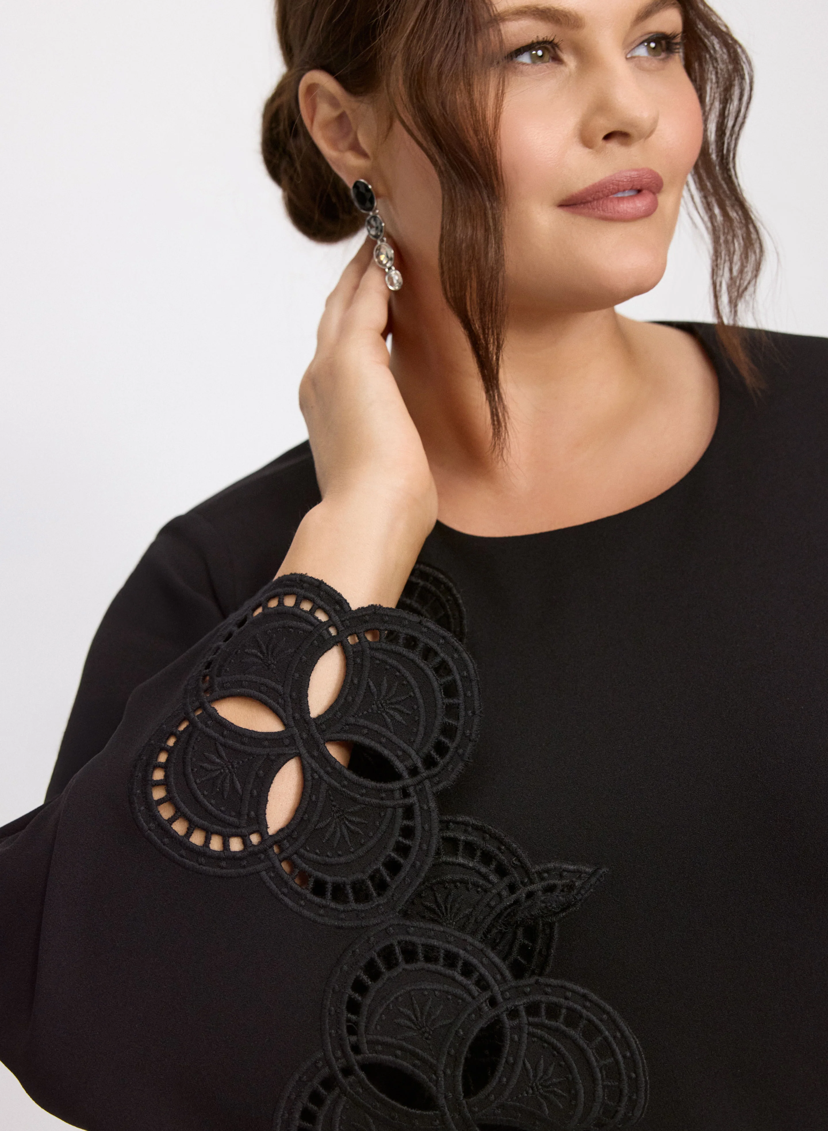 Embroidered Sleeve Dress - Image 3