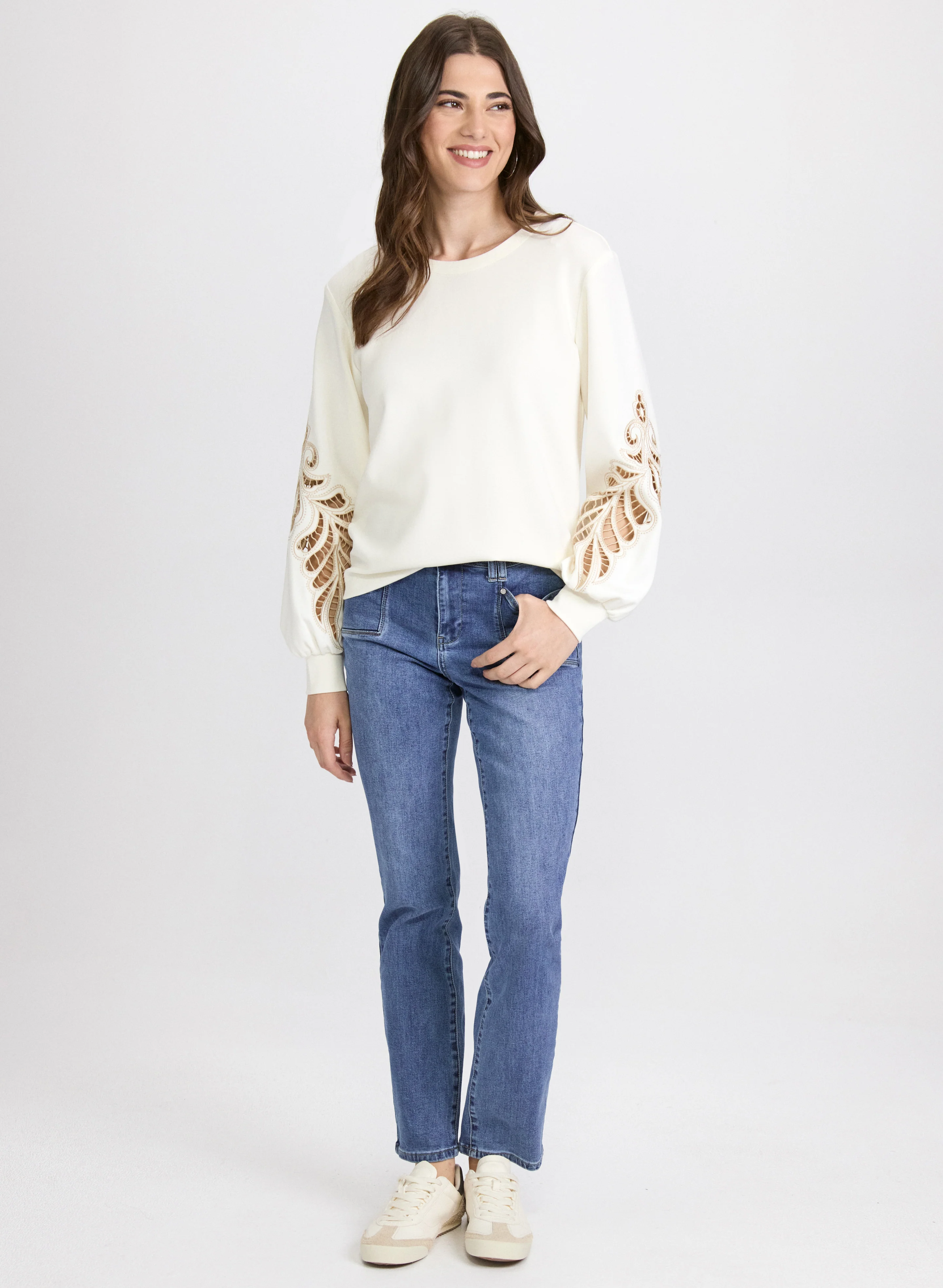 Embroidered Sleeve Top - Image 3