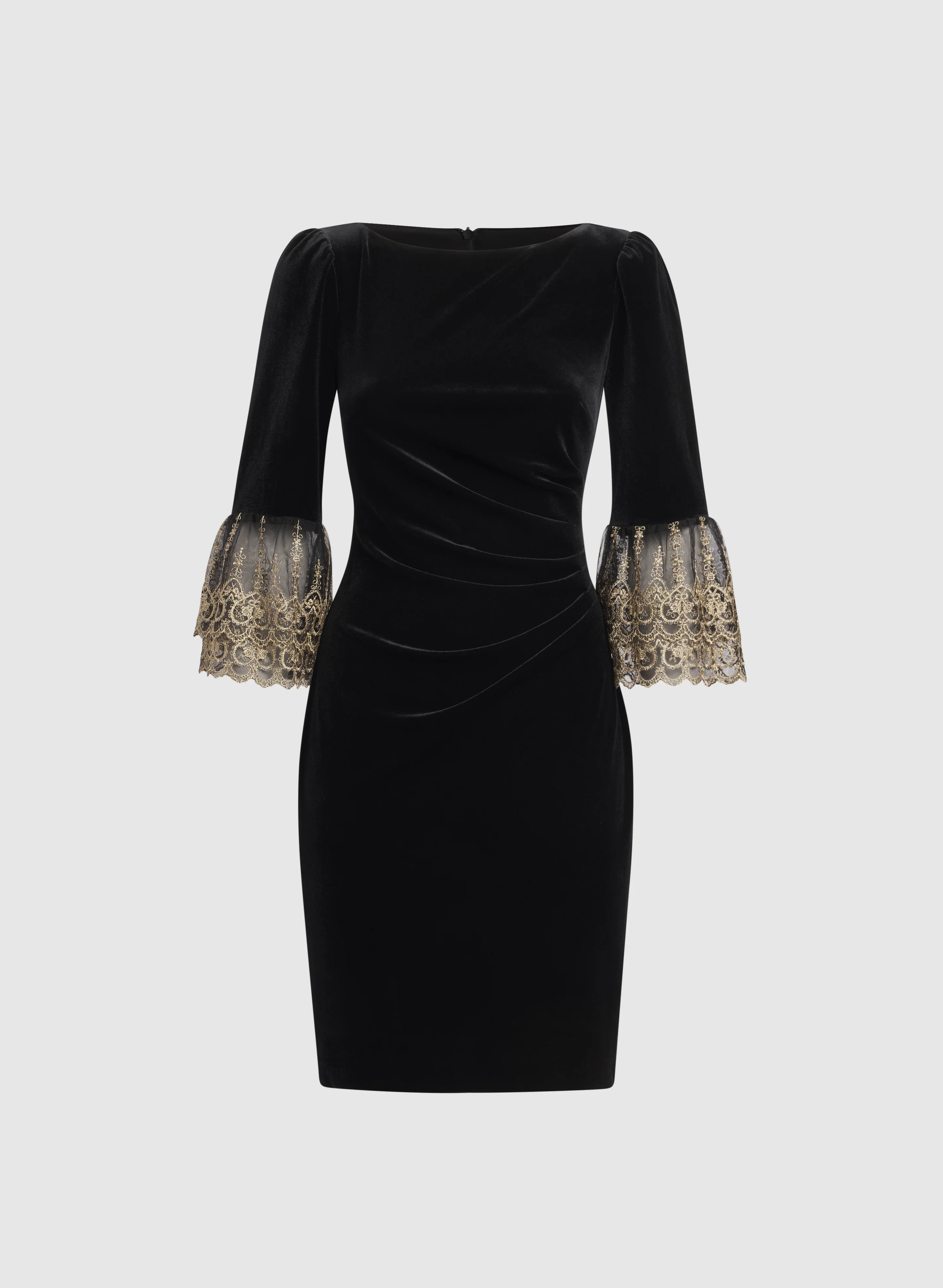 Embroidered Sleeve Velvet Dress - Image 6