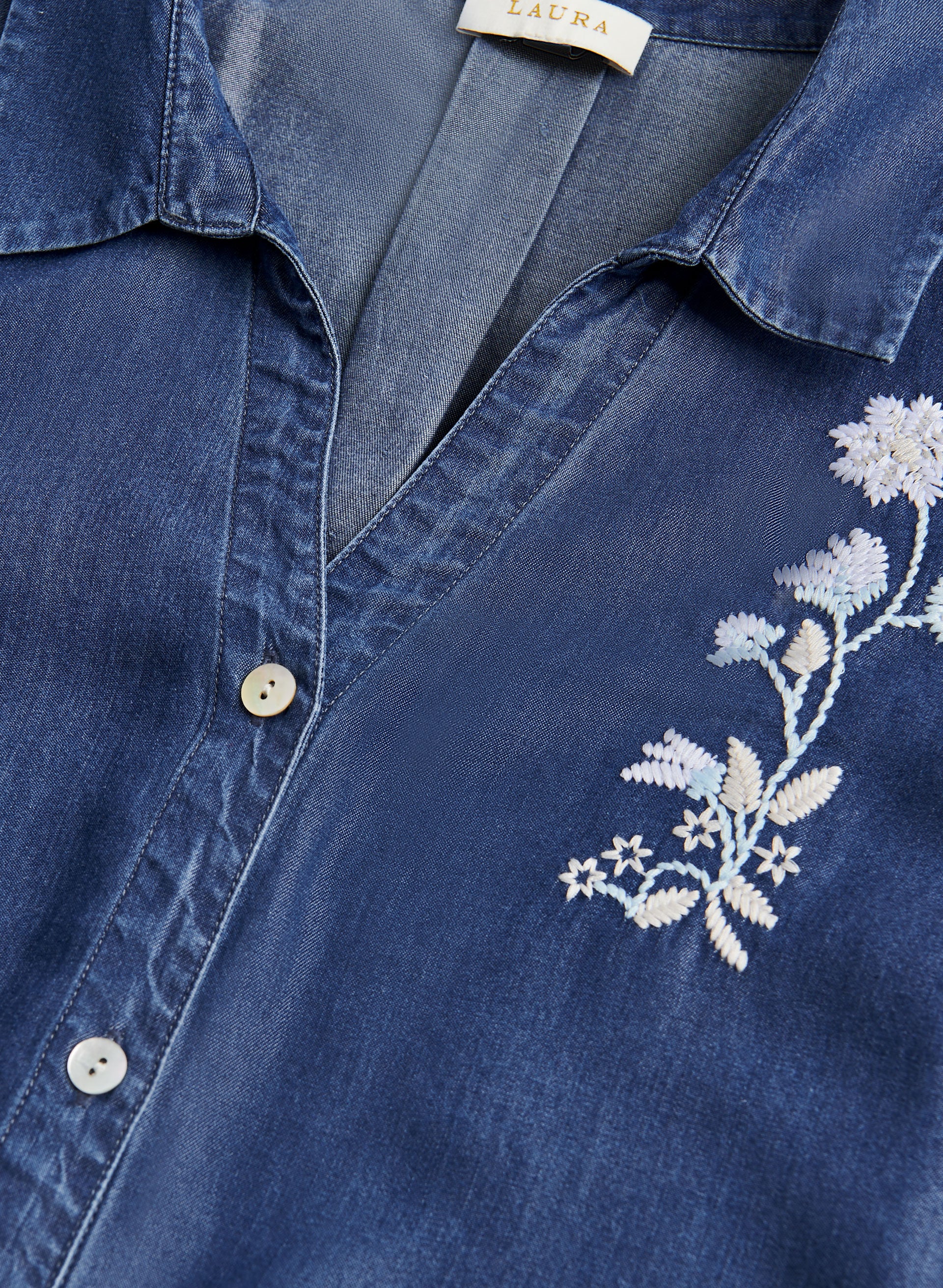 Embroidered Sleeveless Tencel Blouse - Image 6