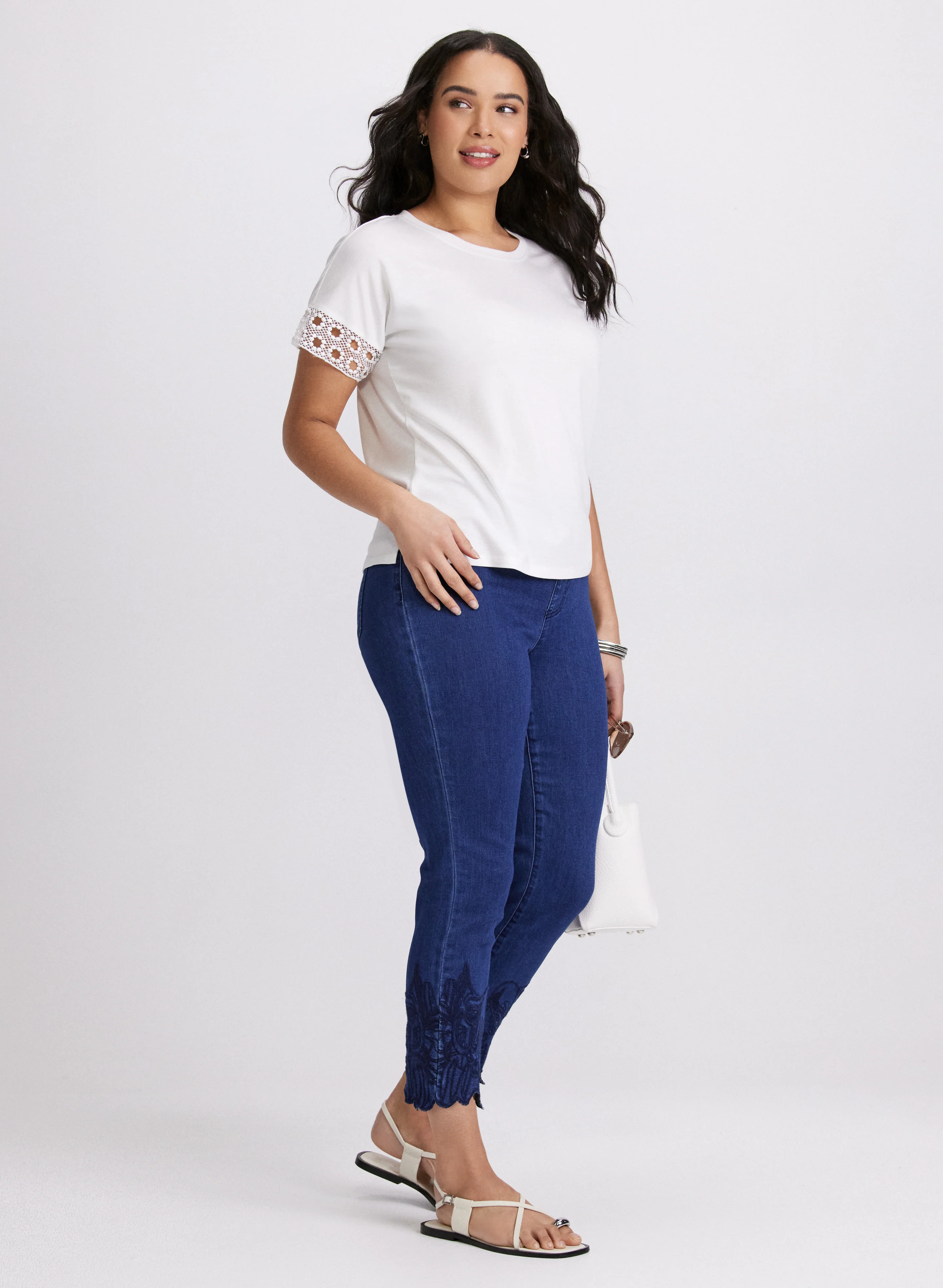 Embroidered Slim-Leg Jeans - Image 4