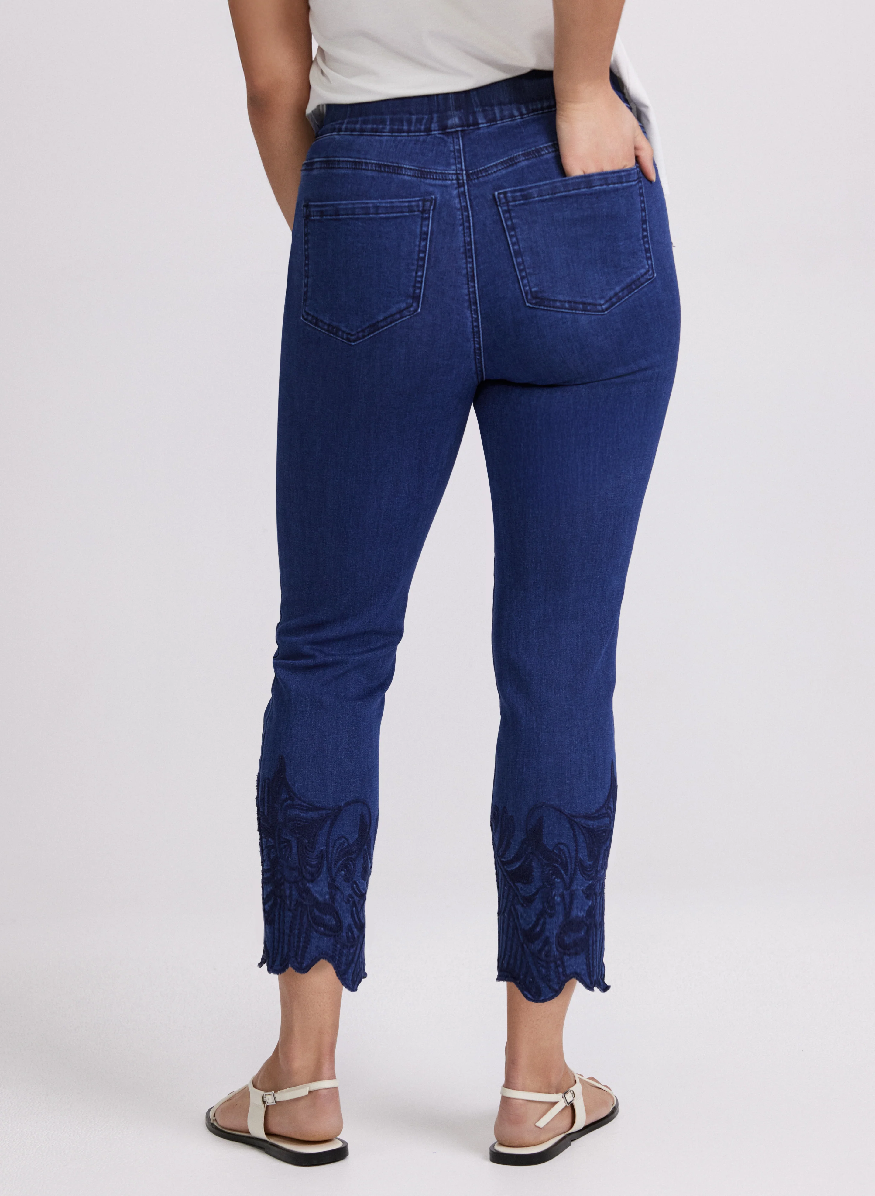 Embroidered Slim-Leg Jeans - Image 5