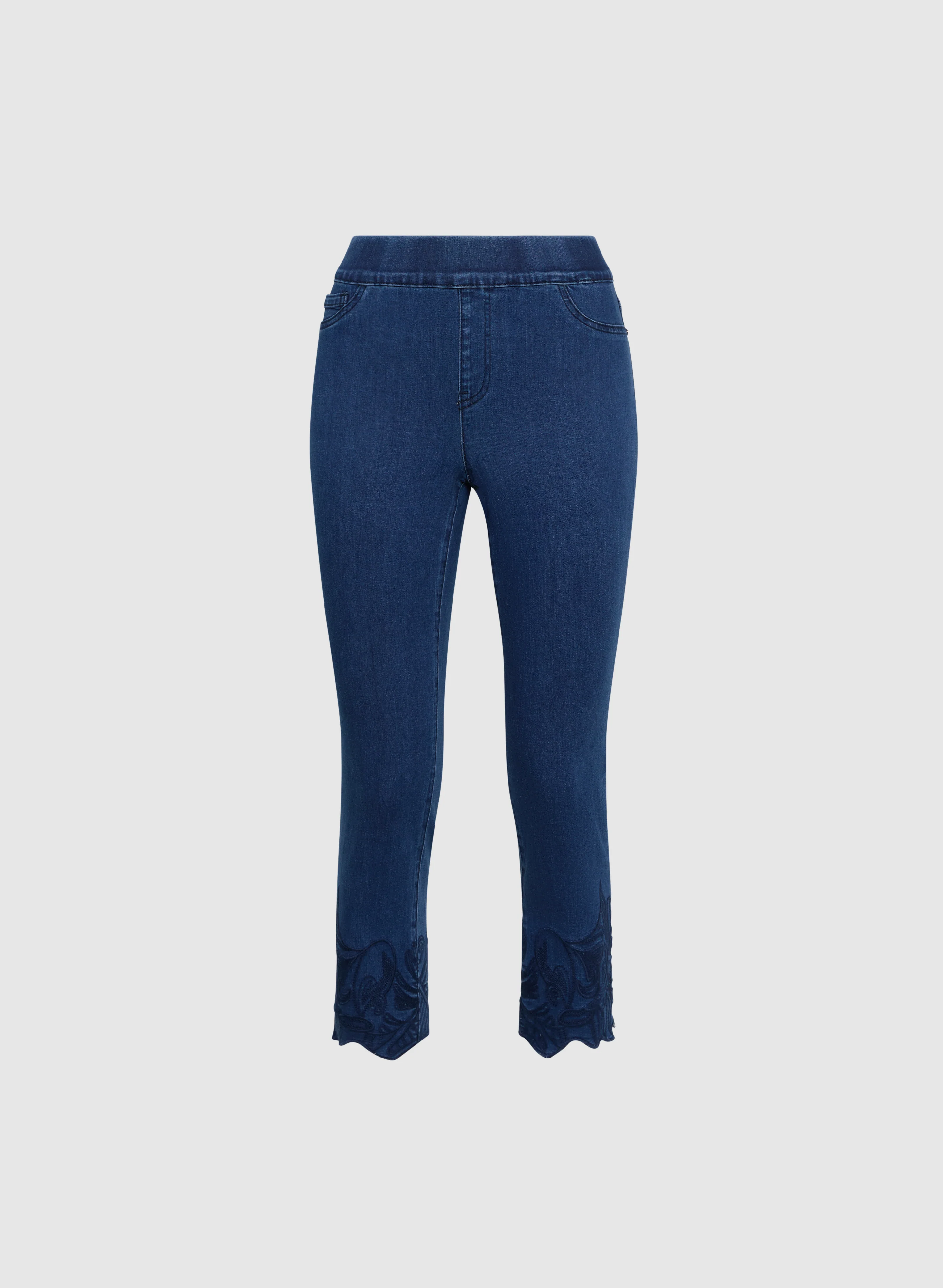 Embroidered Slim-Leg Jeans - Image 6