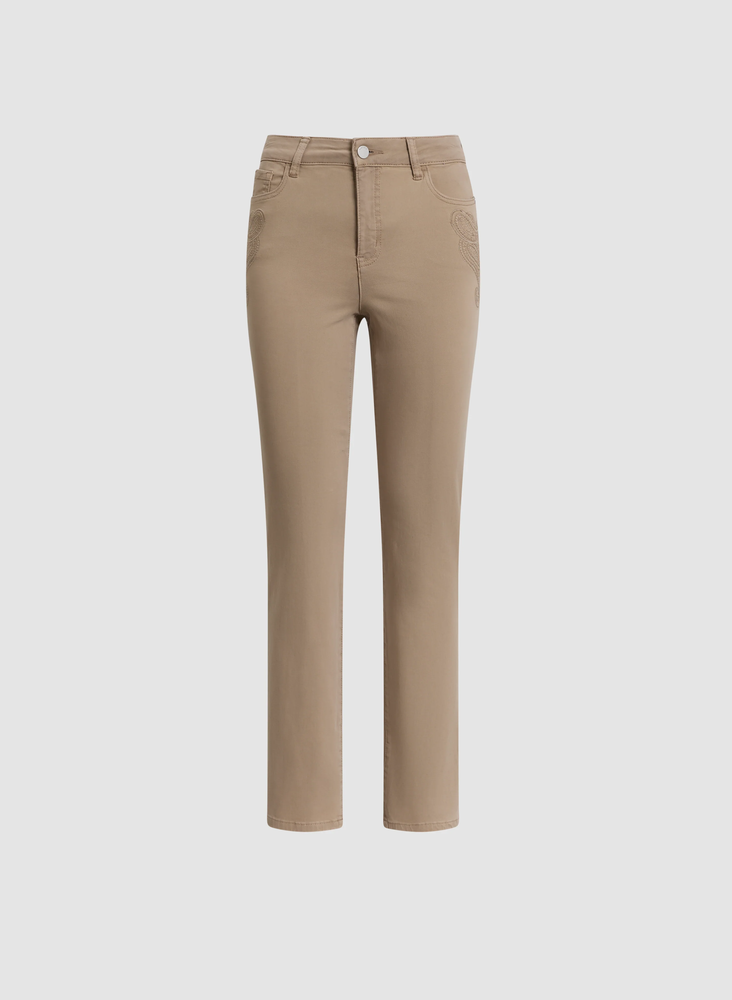 Embroidered Straight Leg Denim Pants - Image 6