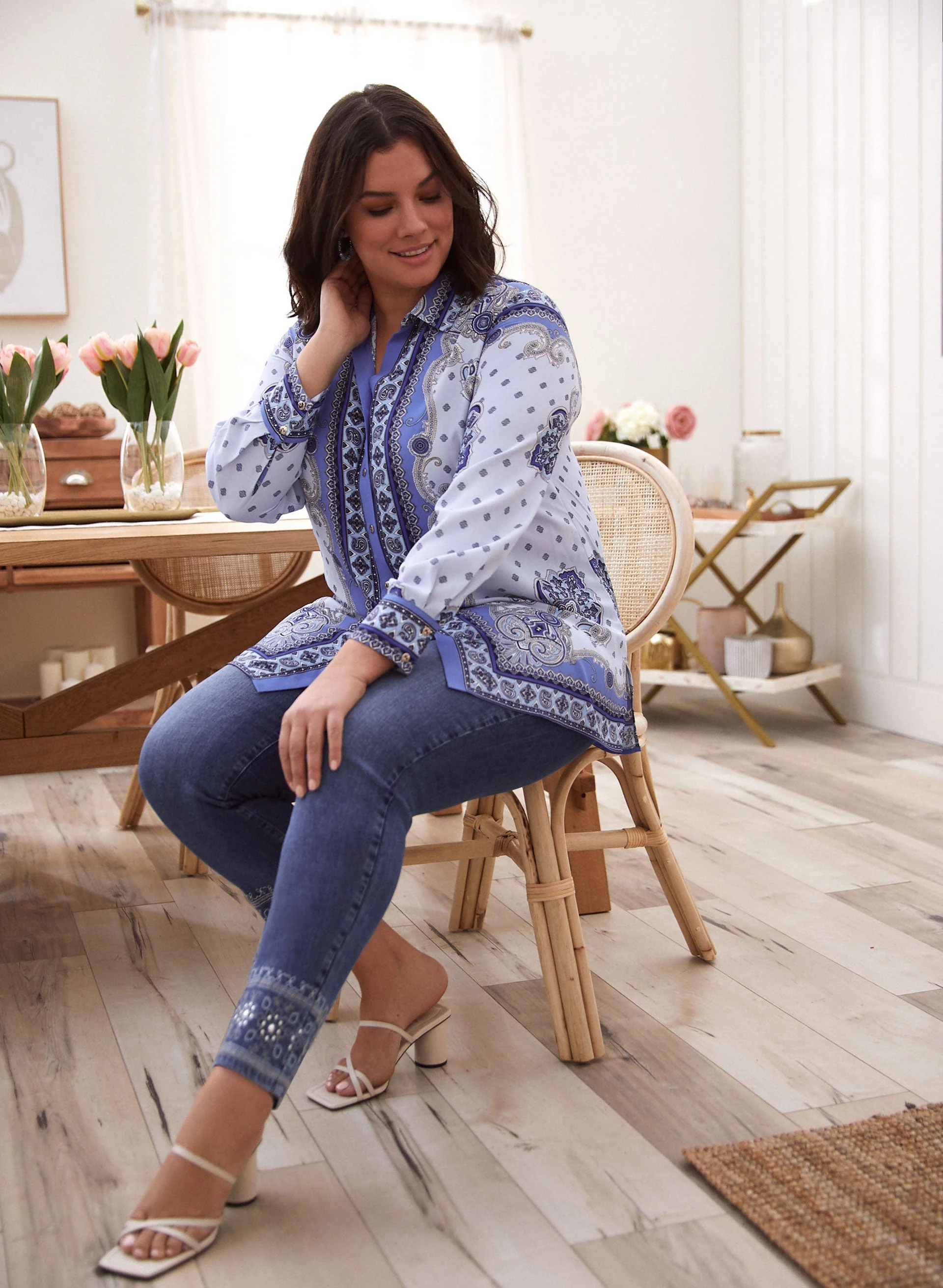 Embroidered Straight Leg Jeans - Image 2