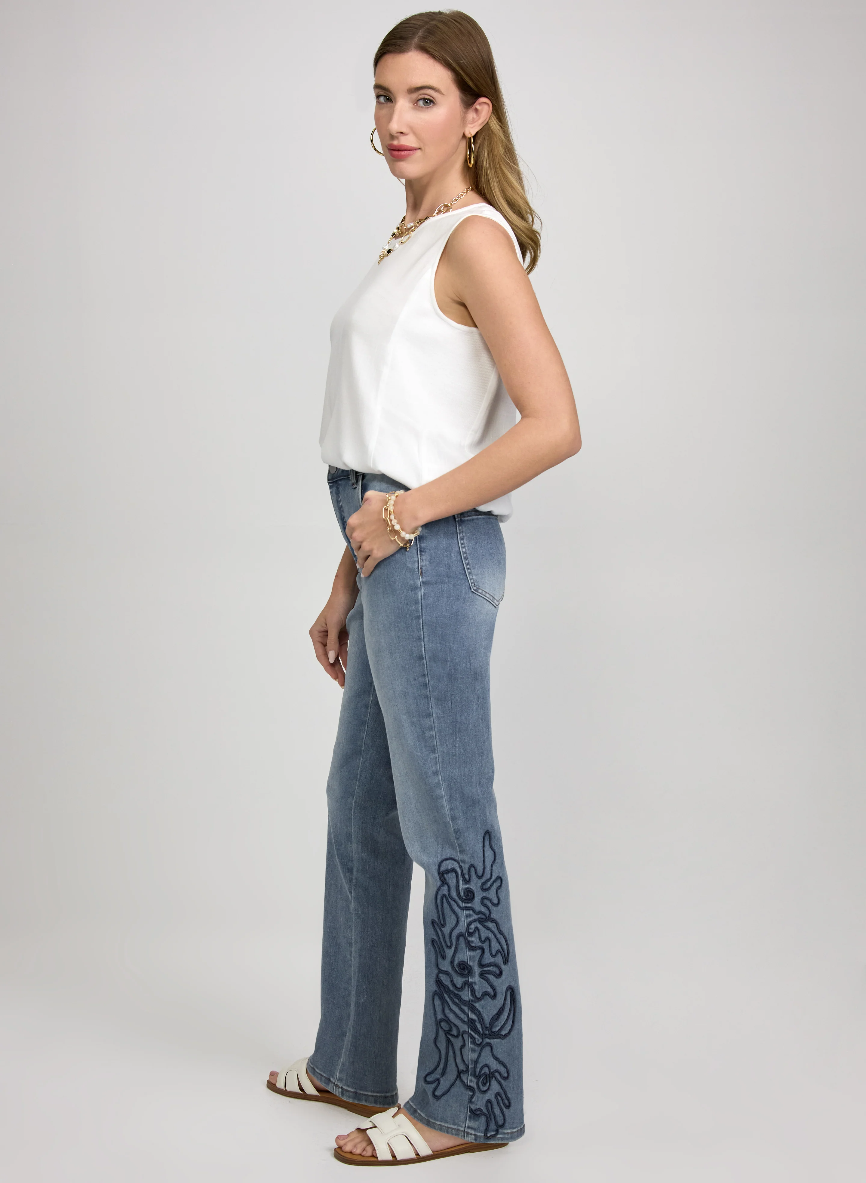 Embroidered Straight-Leg Jeans - Image 3