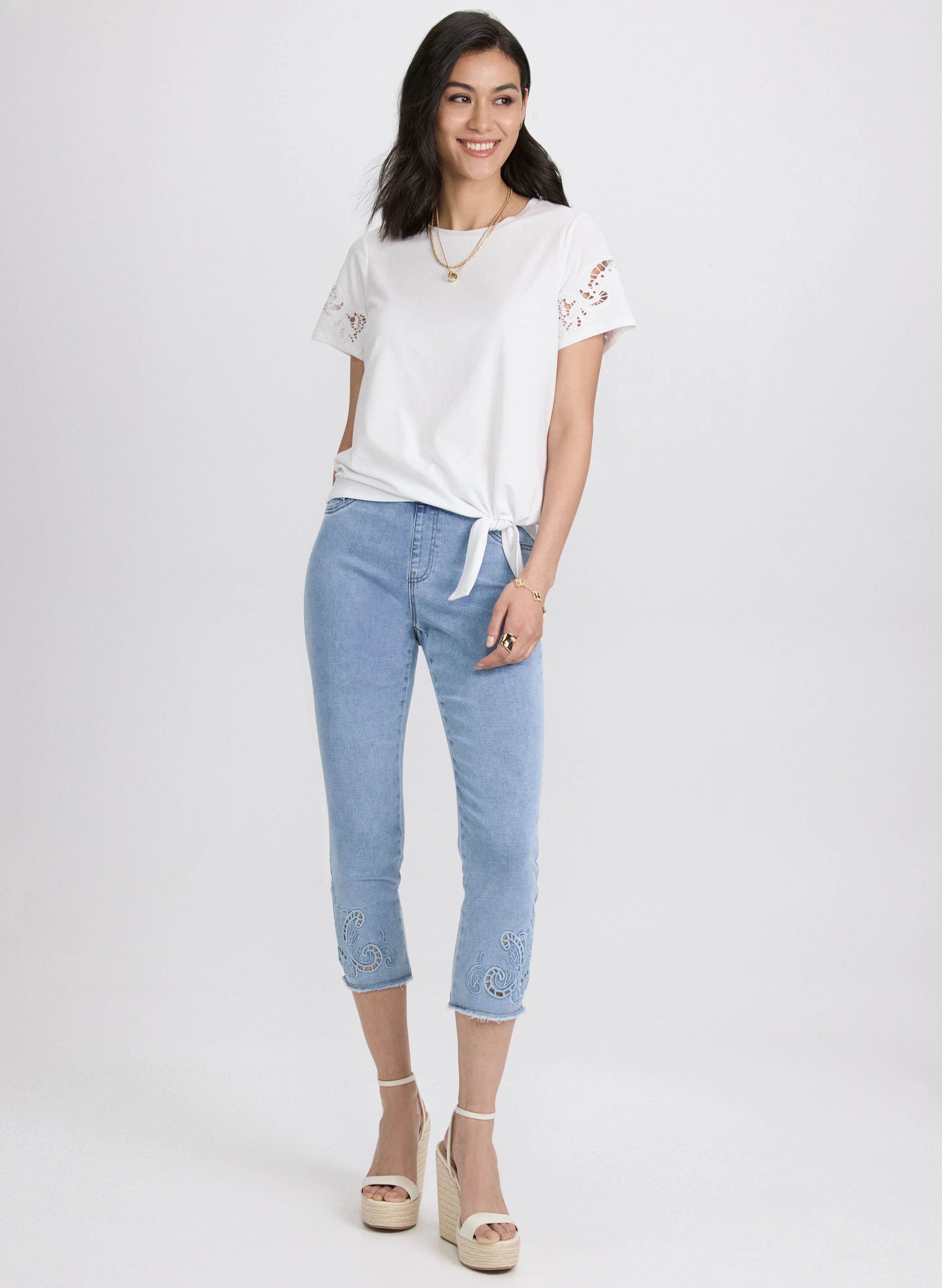 Embroidered Stretch-Cotton T-Shirt - Image 4