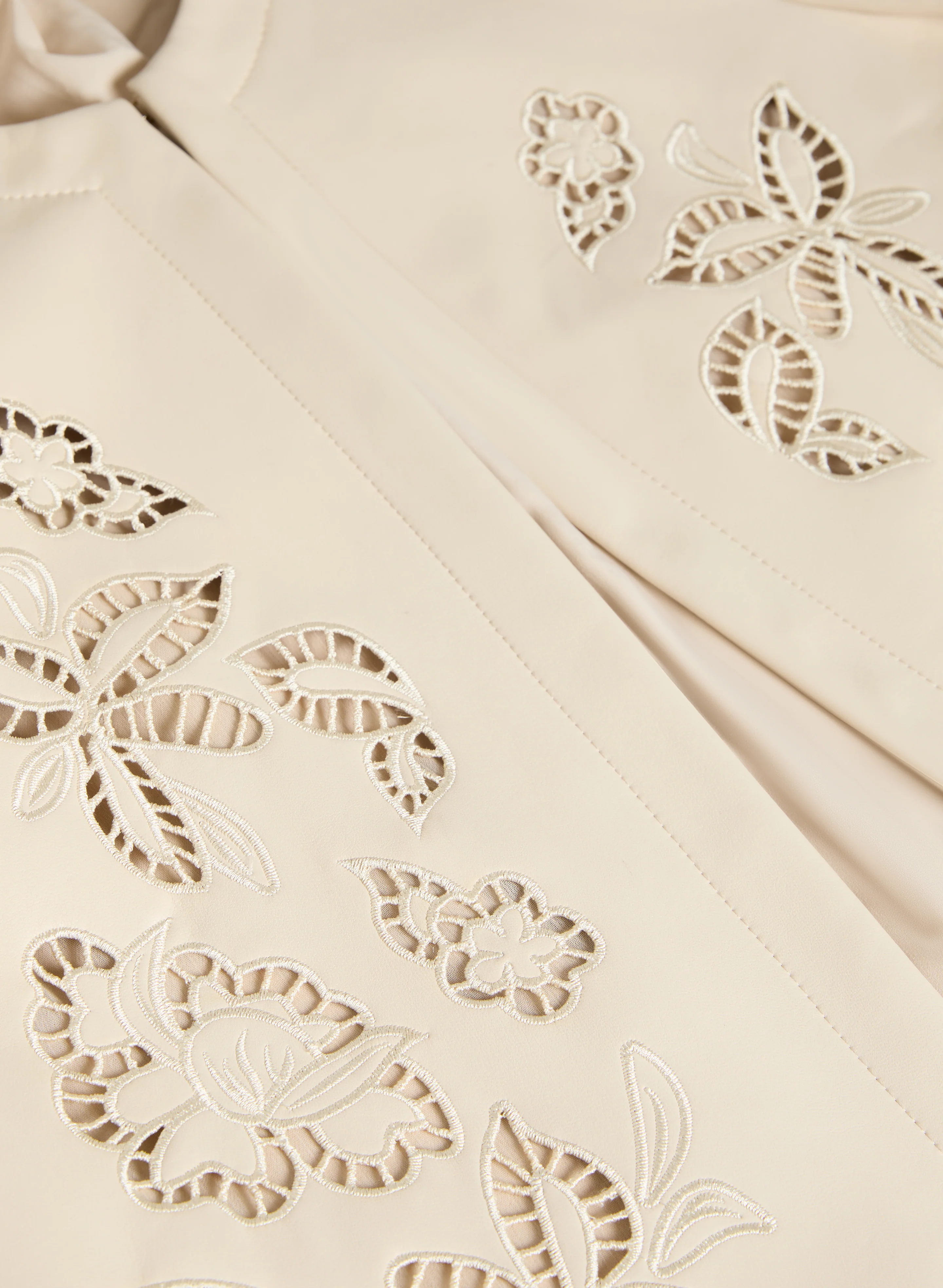 Embroidered Vegan Leather Jacket - Image 7
