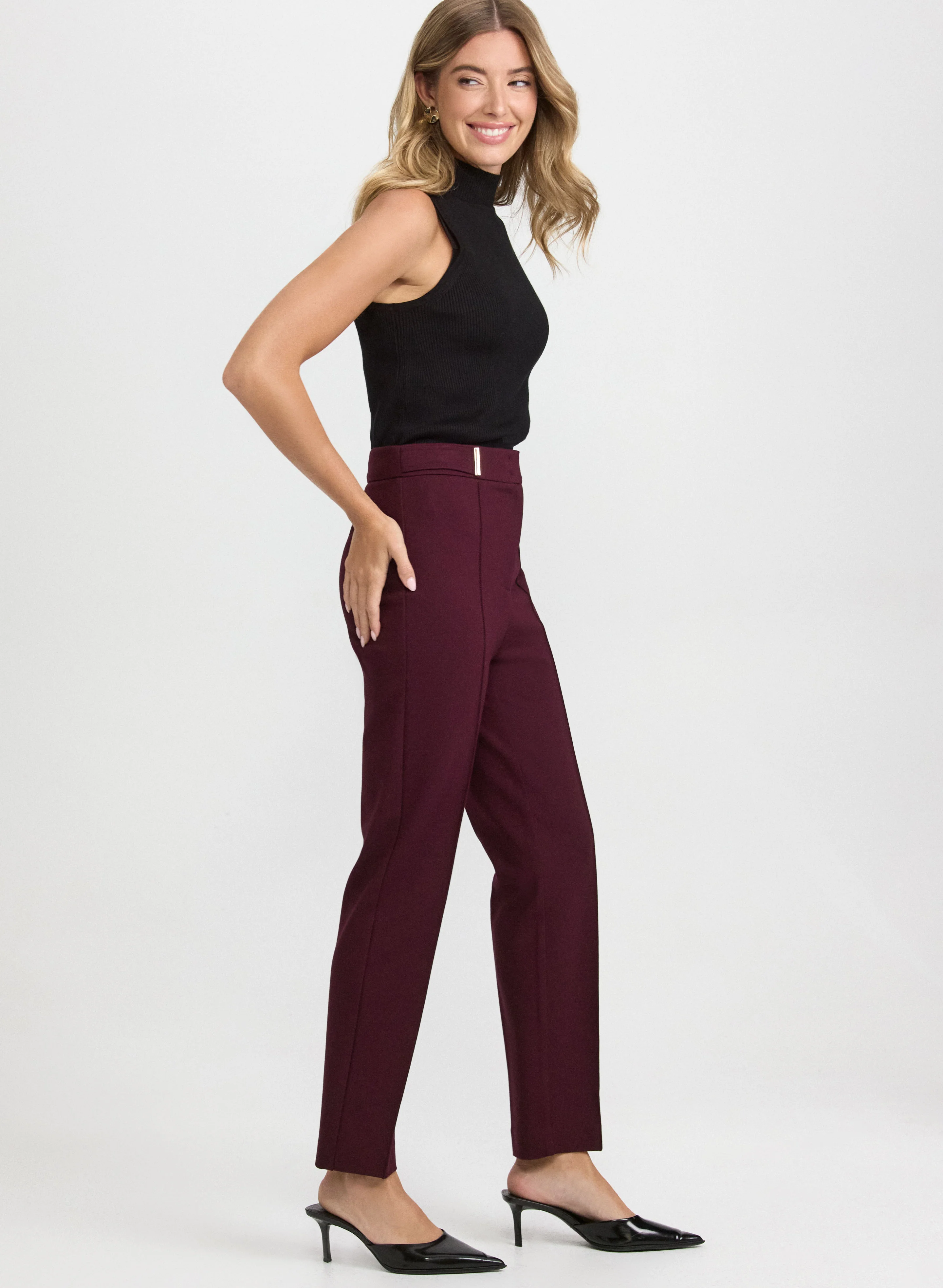 Emma Bar Trim Slim-Leg Pants - Image 5