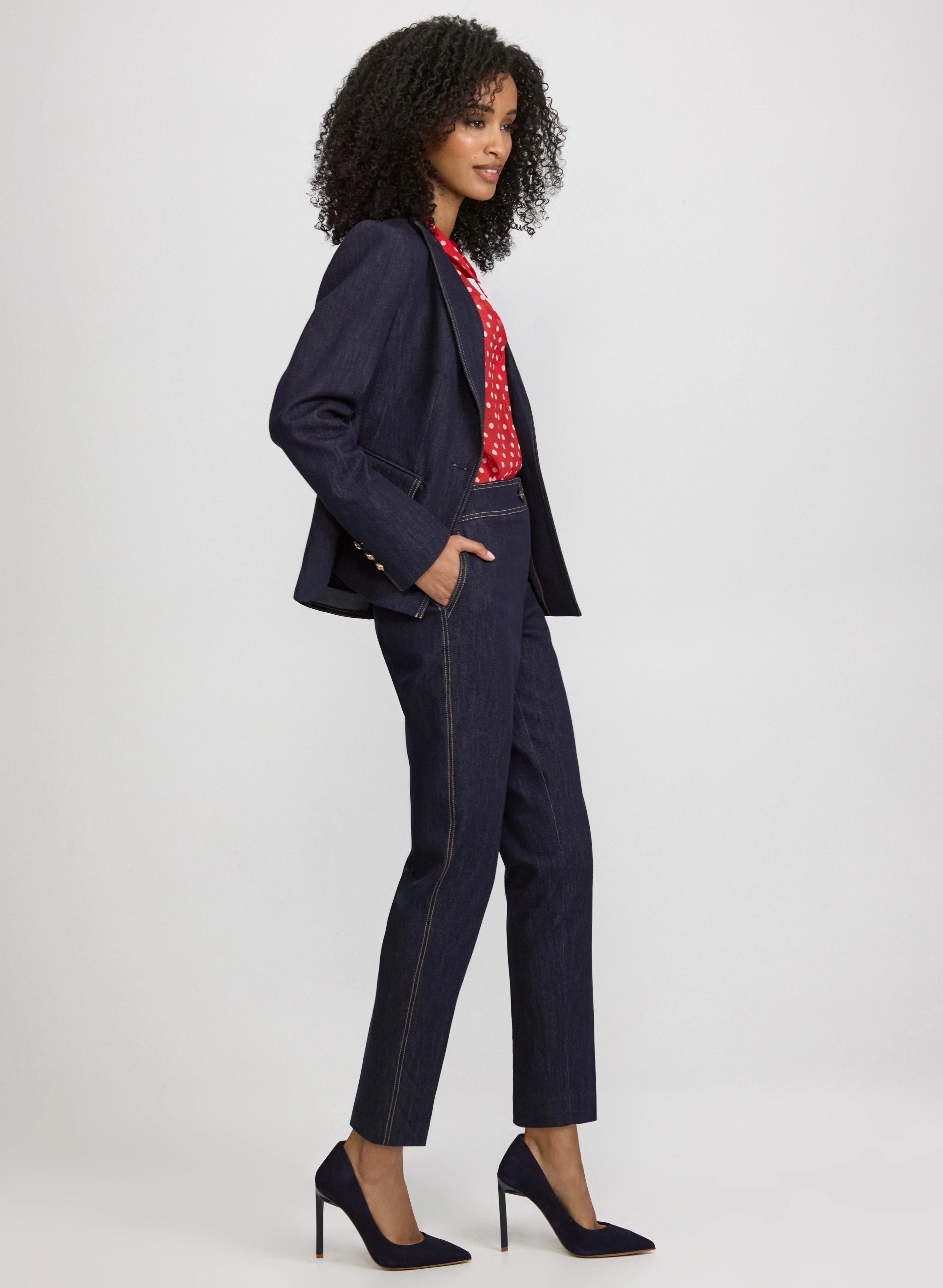 Emma Denim Slim-Leg Pants - Image 4