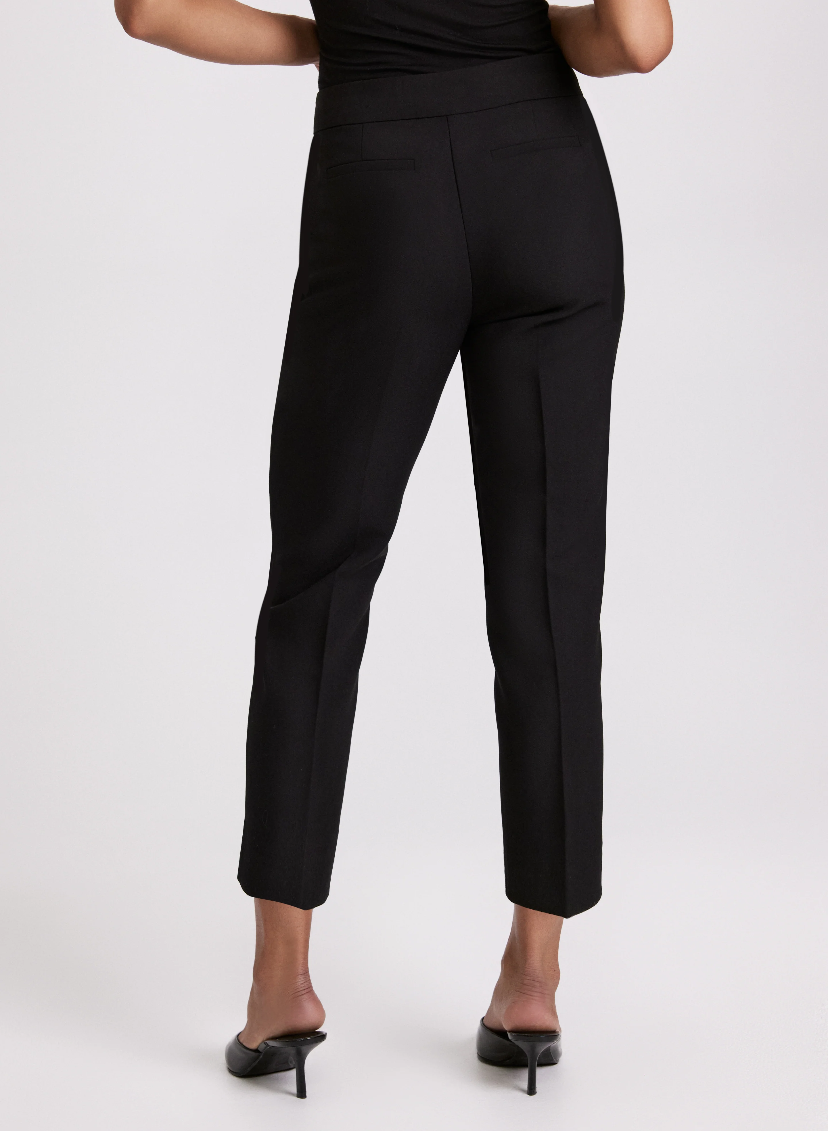 Emma Embossed Button Slim-Leg Pants - Image 2