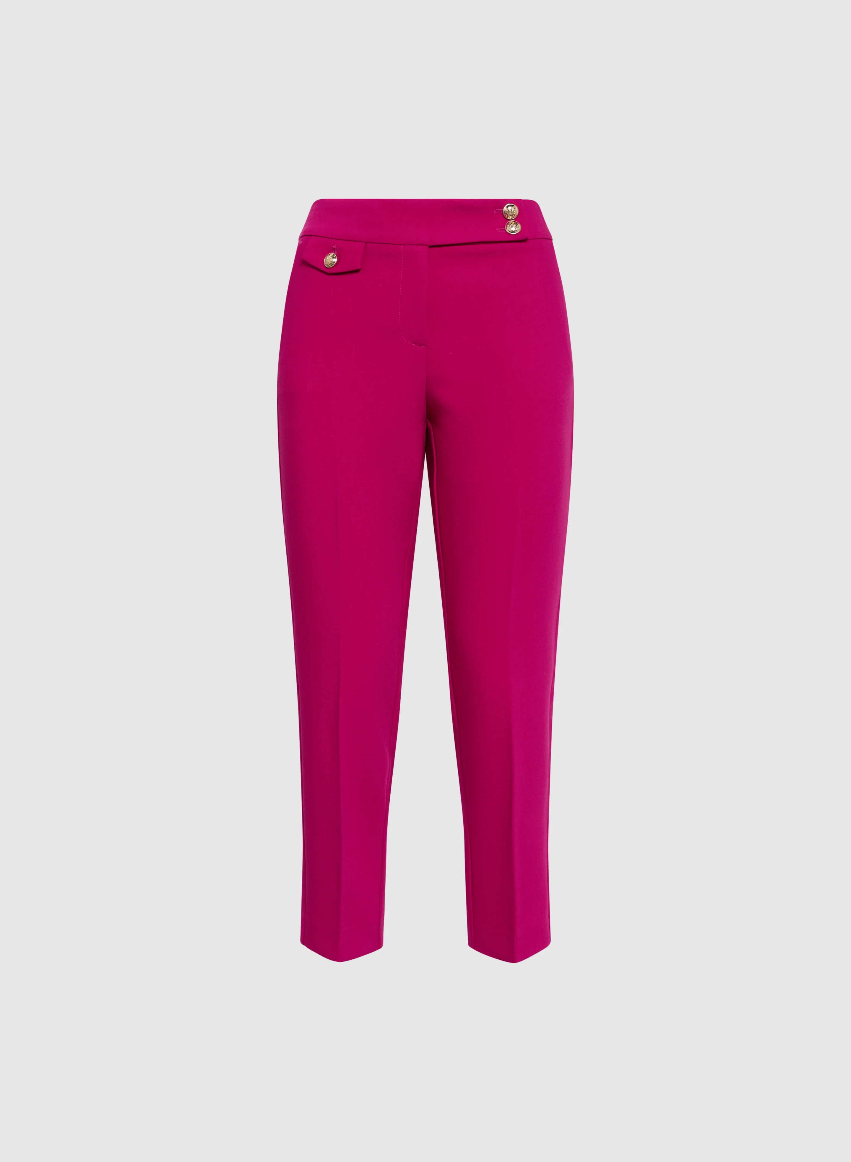 Emma Embossed Button Slim-Leg Pants - Image 6