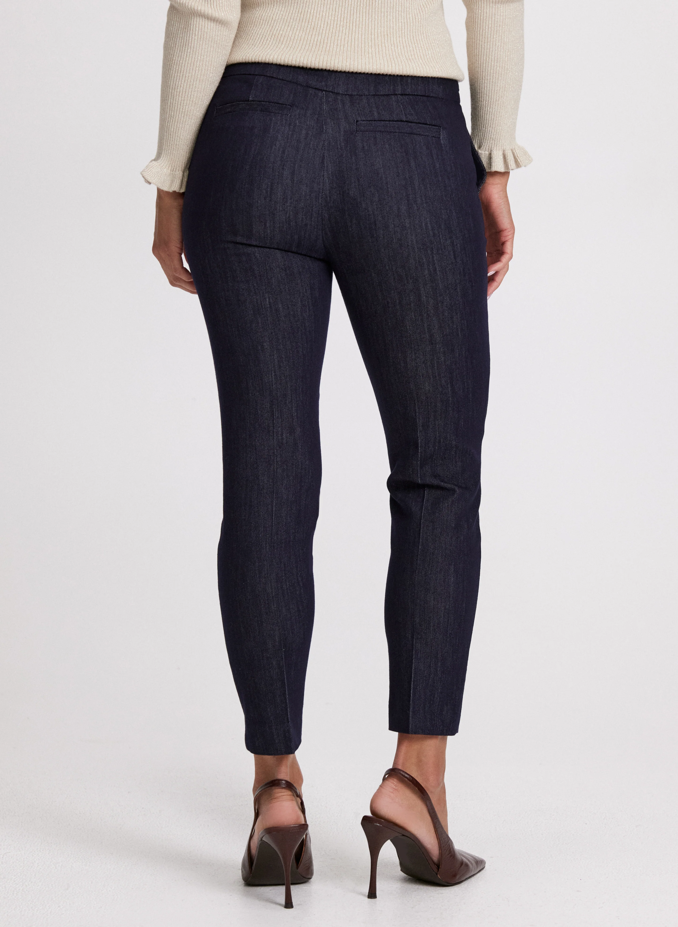 Emma Button Detail Slim-Leg Pants – Short - Image 2