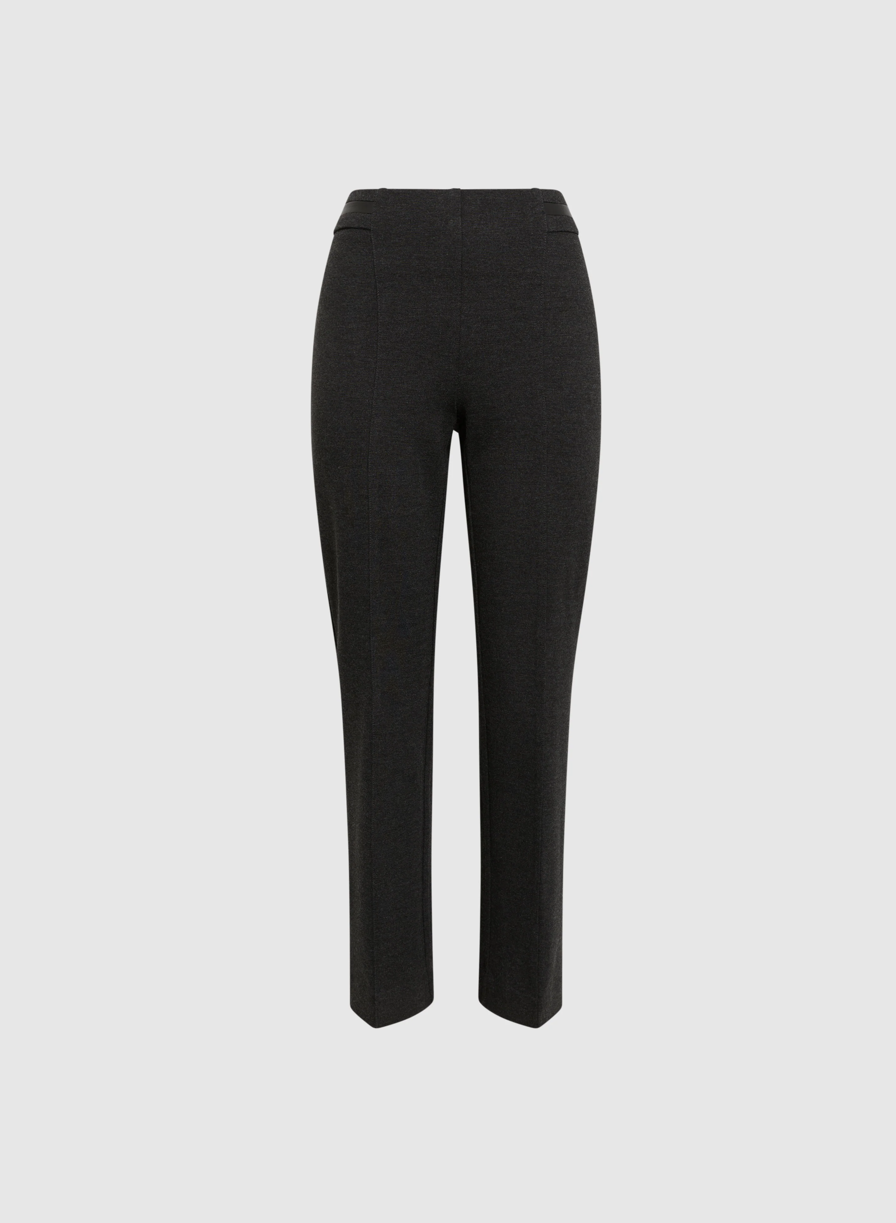 Sofia Vegan Leather Trim Straight-Leg Pants - Regular - Image 6