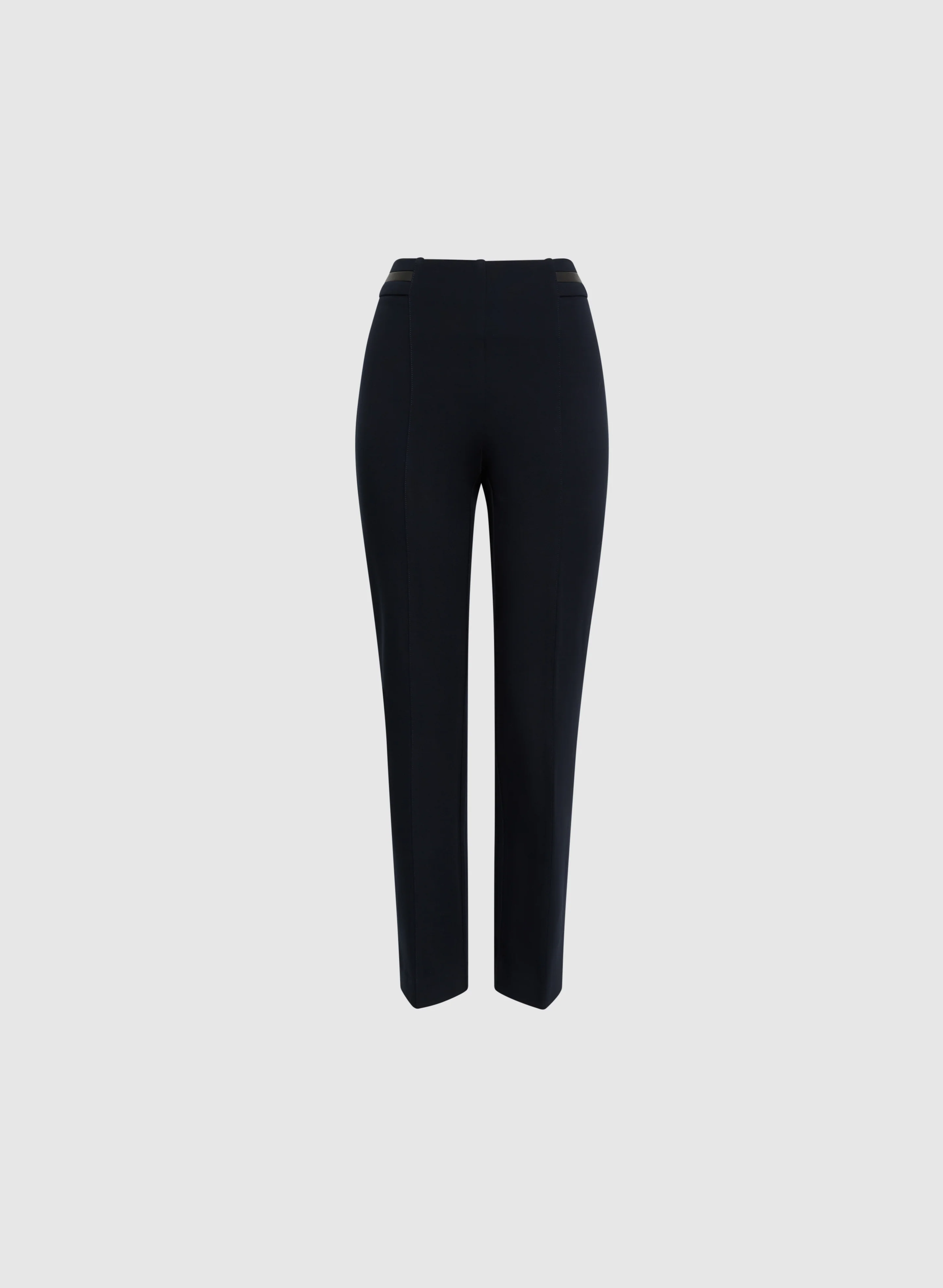 Sofia Vegan Leather Trim Straight-Leg Pants - Regular - Image 6