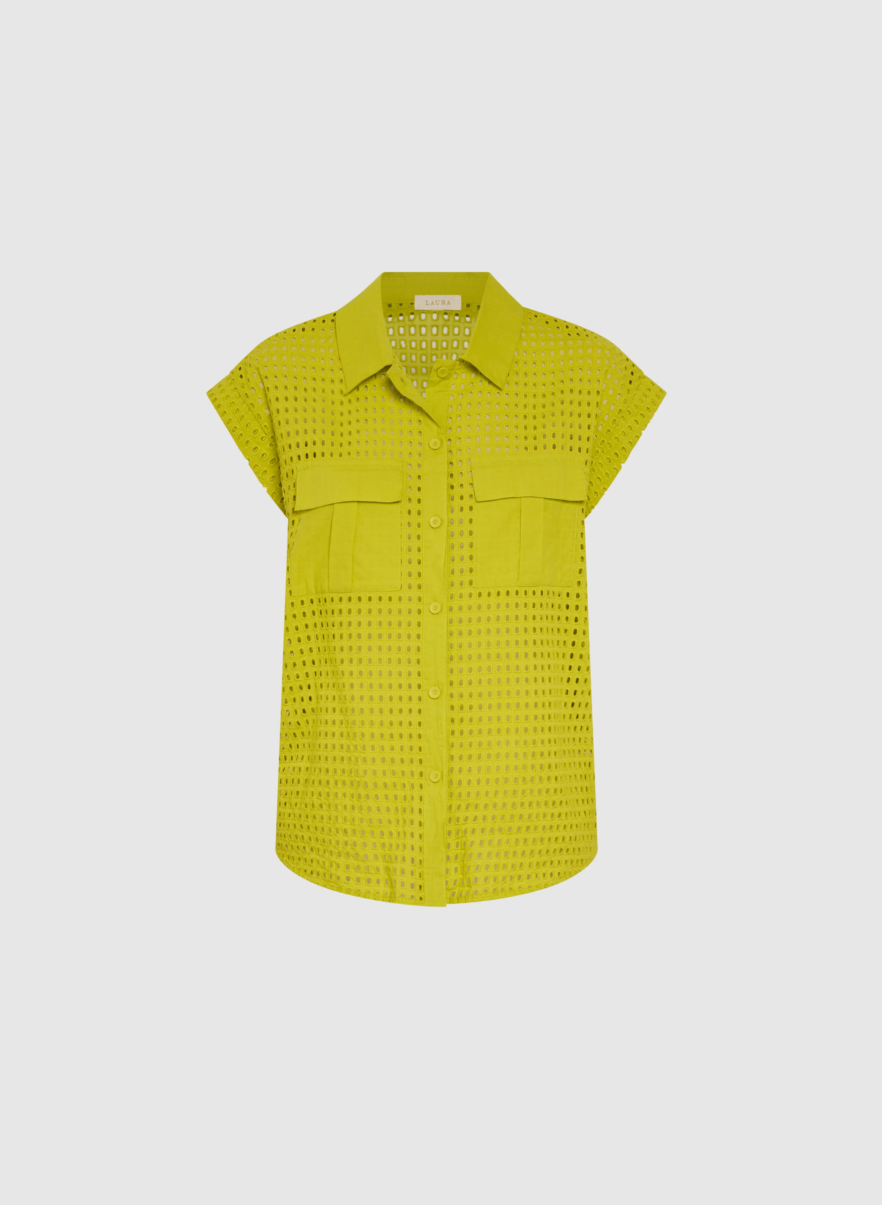 Eyelet Button-Down Blouse - Image 6