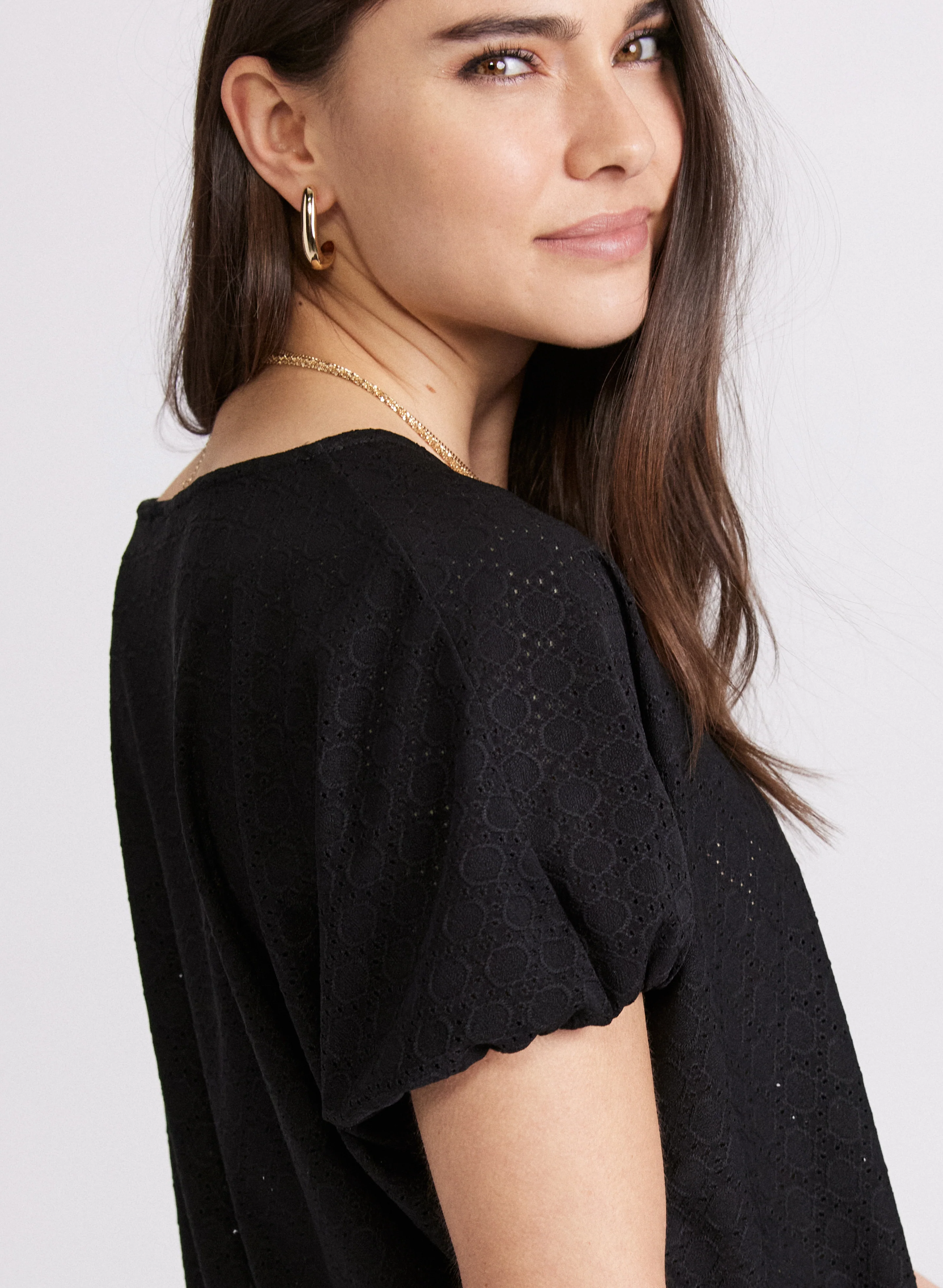 Eyelet Short Sleeve Top - Image 5