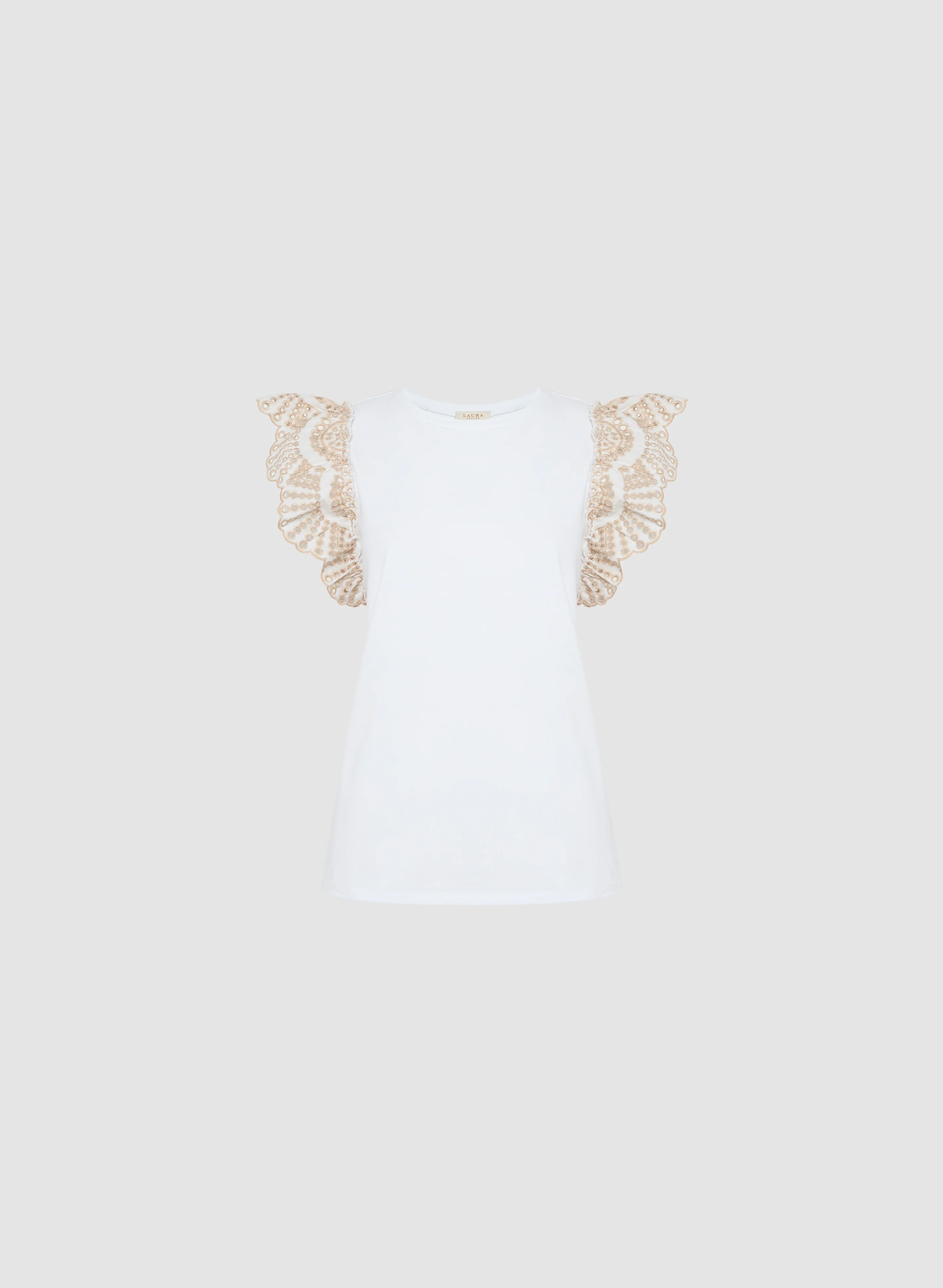 Ruffled Eyelet Sleeve Tee - Image 6