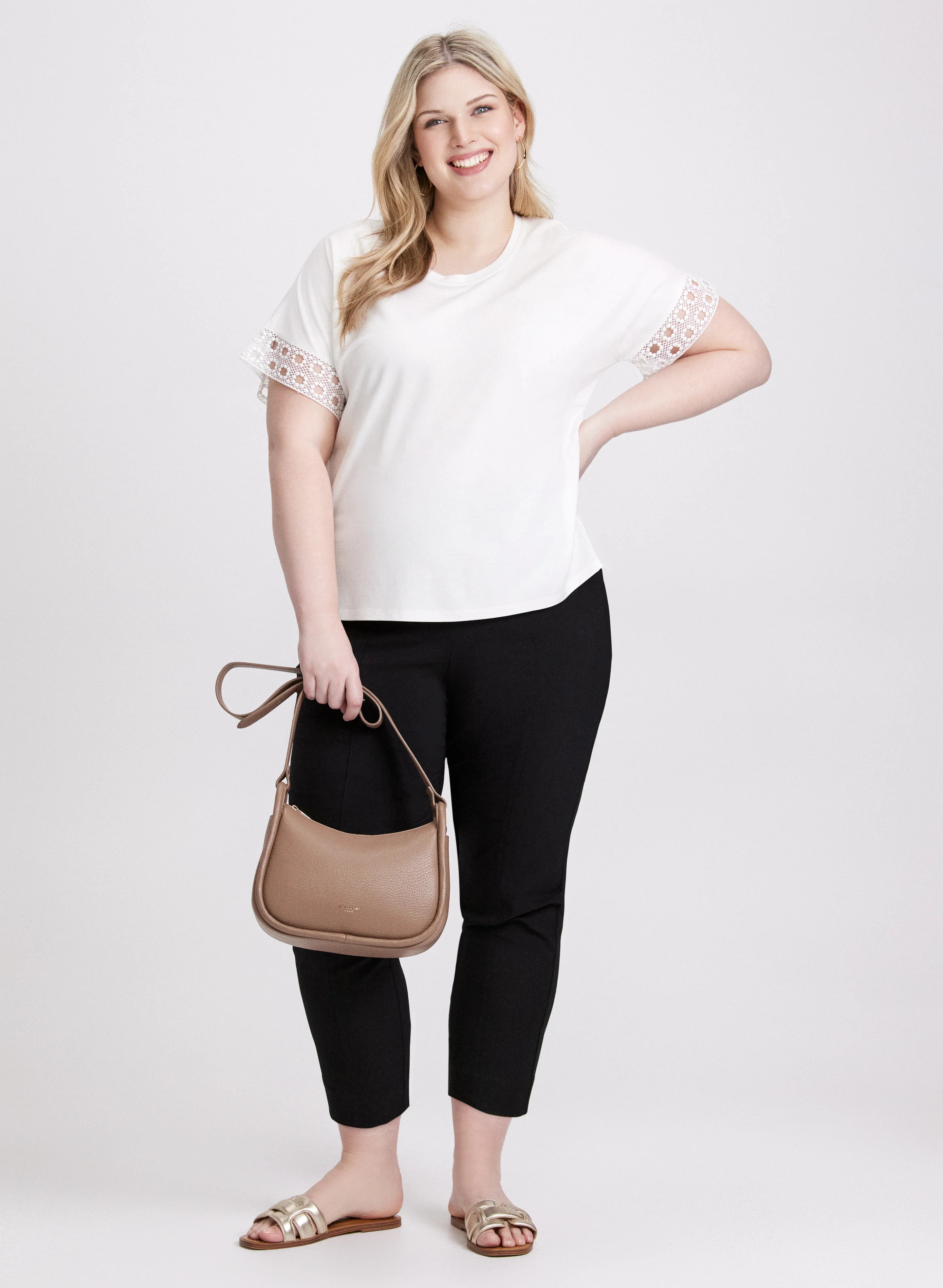 Eyelet Trim T-Shirt - Image 3