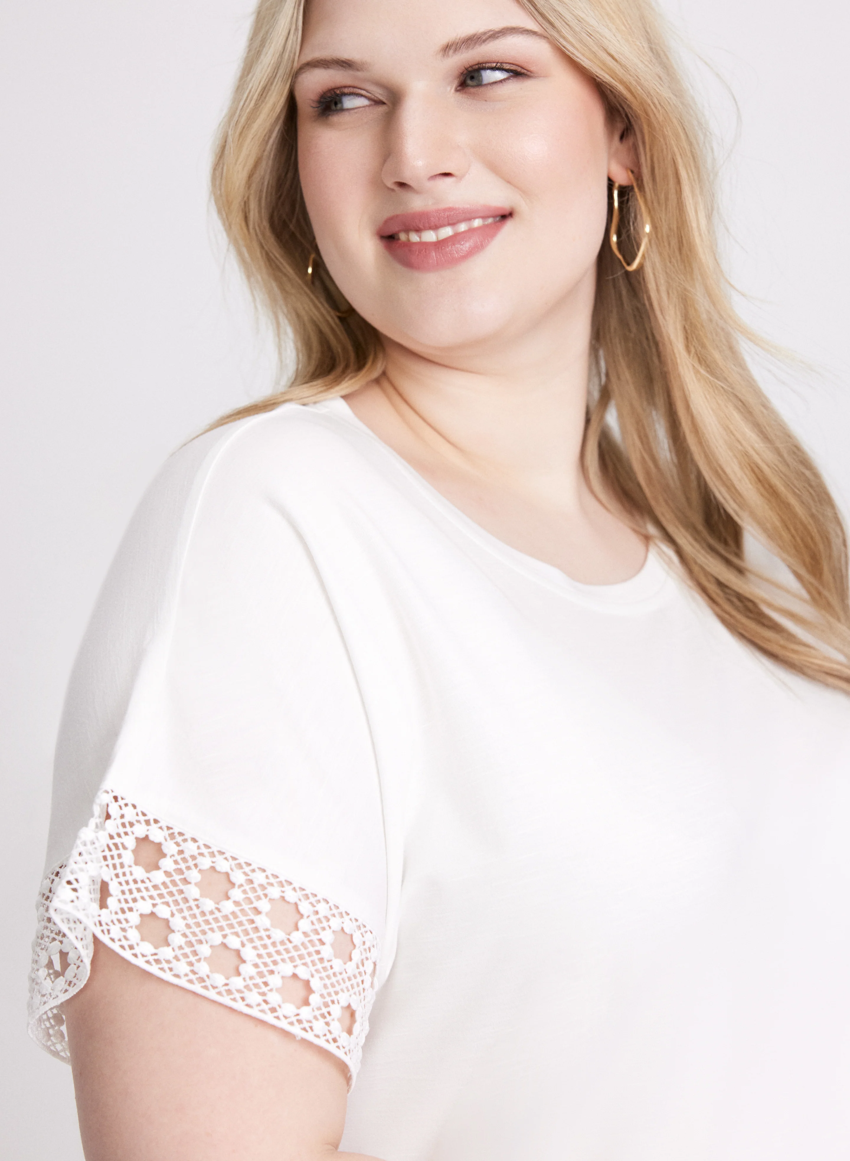 Eyelet Trim T-Shirt - Image 5