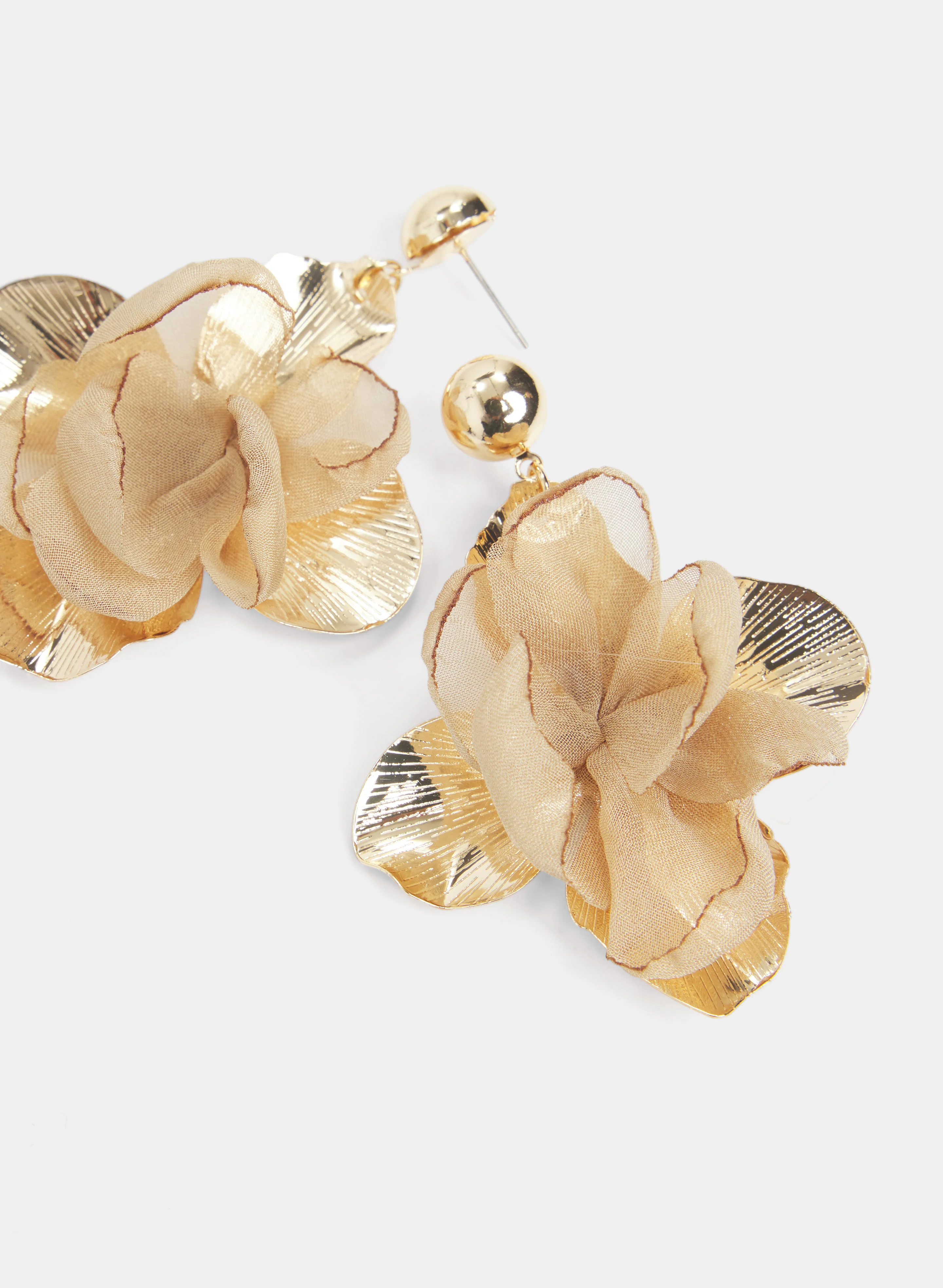 Fabric Flower Earrings - Image 2