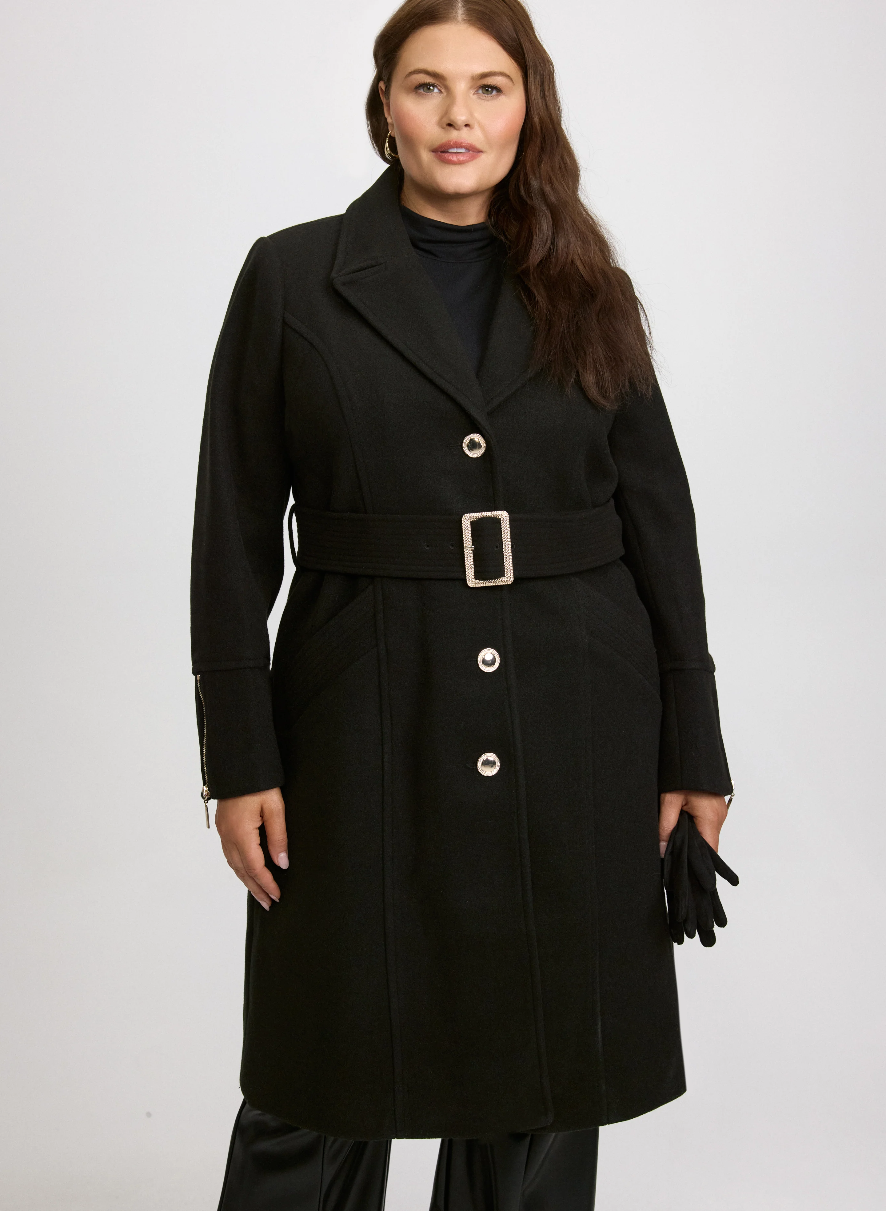 Faux-Fur Collar Coat - Image 11