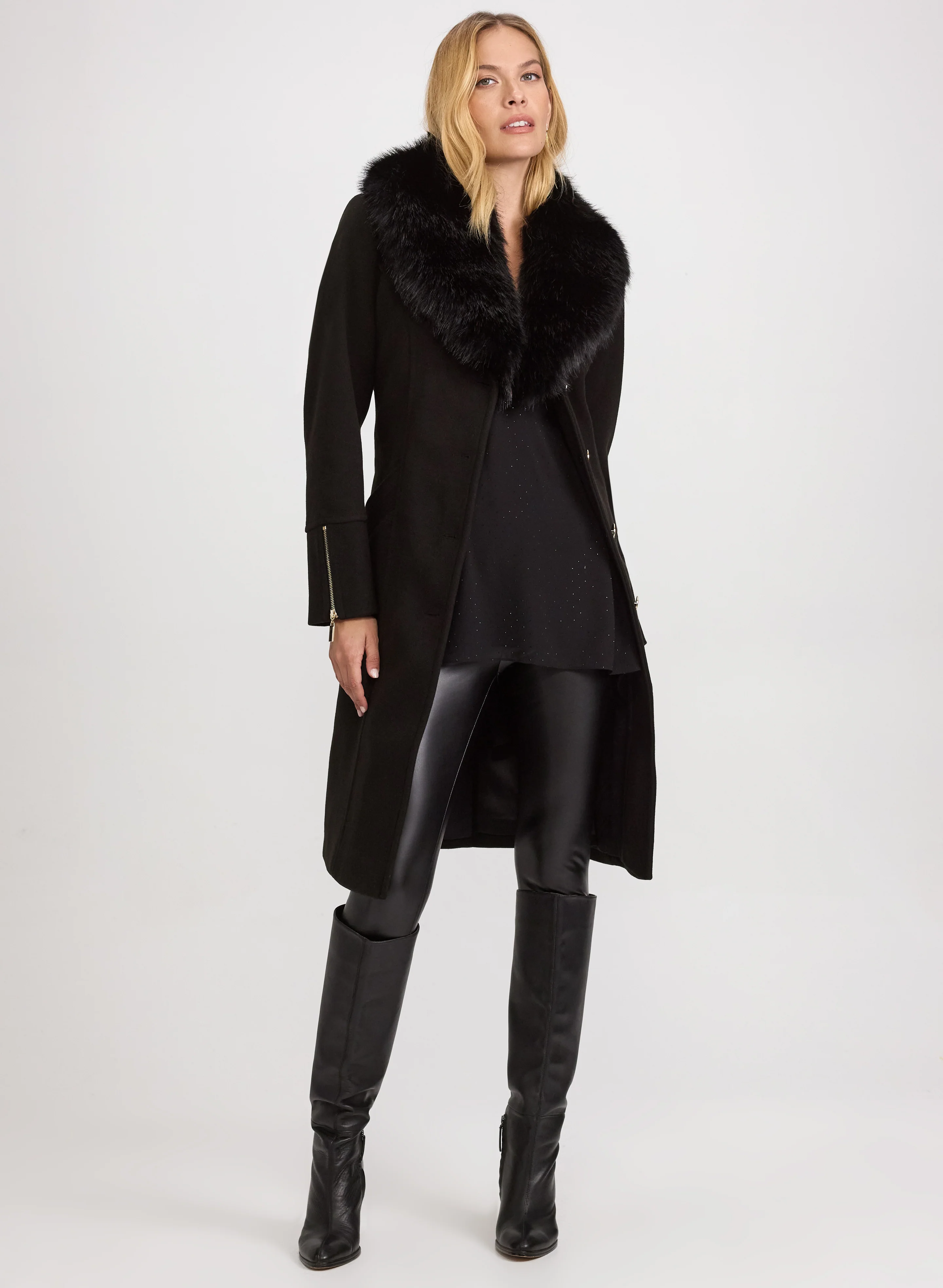 Faux-Fur Collar Coat - Image 2