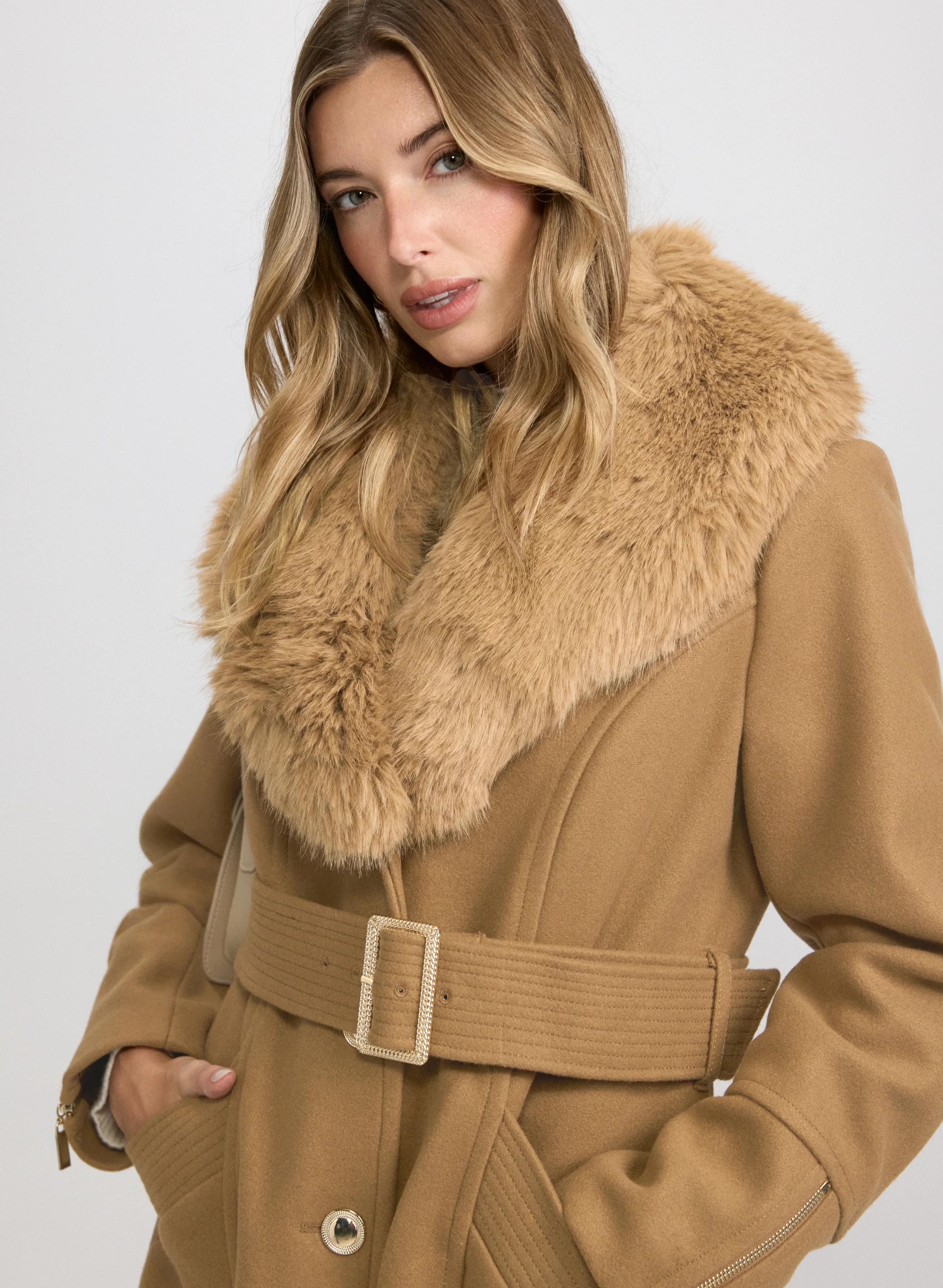 Faux-Fur Collar Coat - Image 12