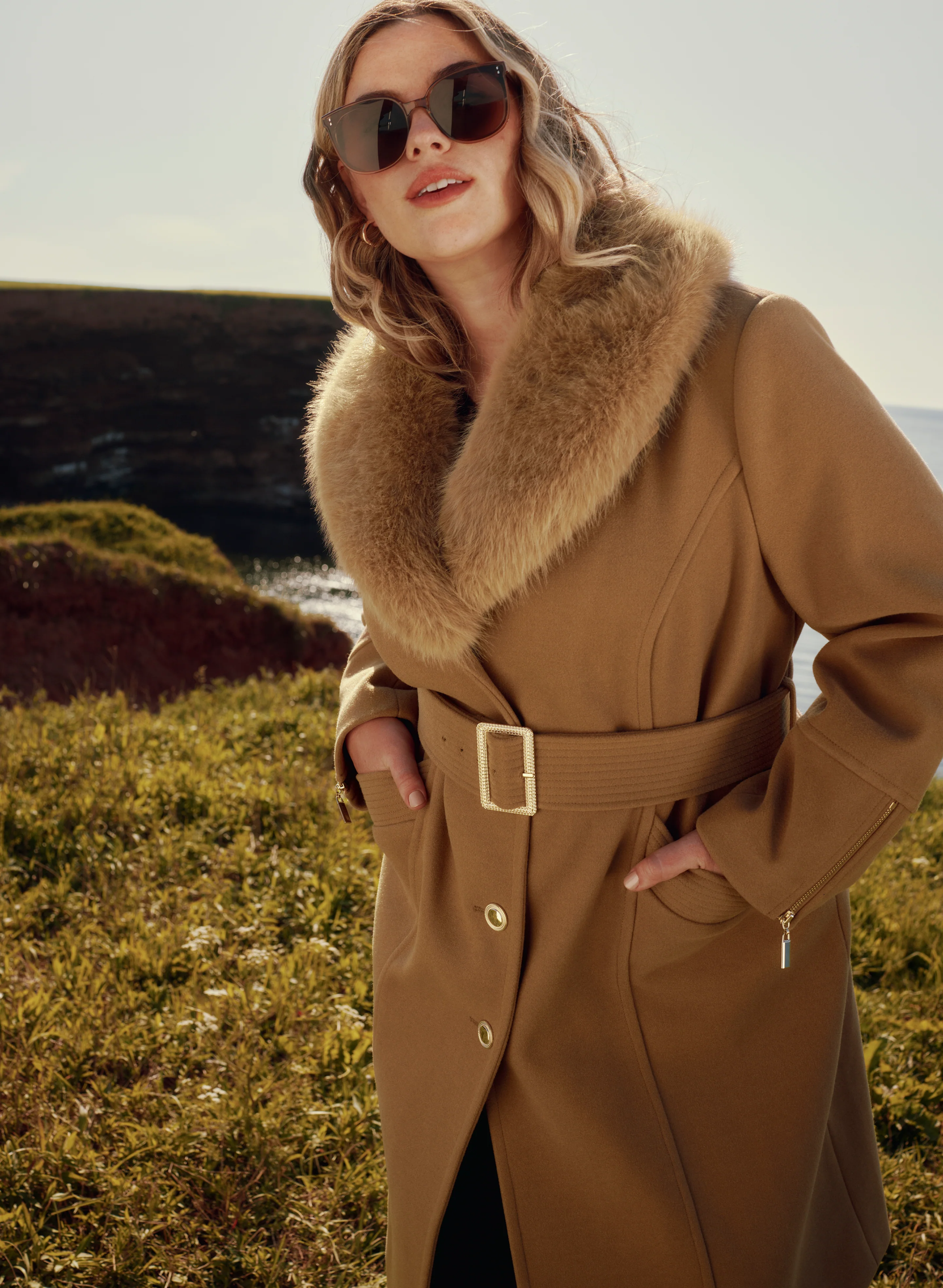Faux-Fur Collar Coat - Image 2