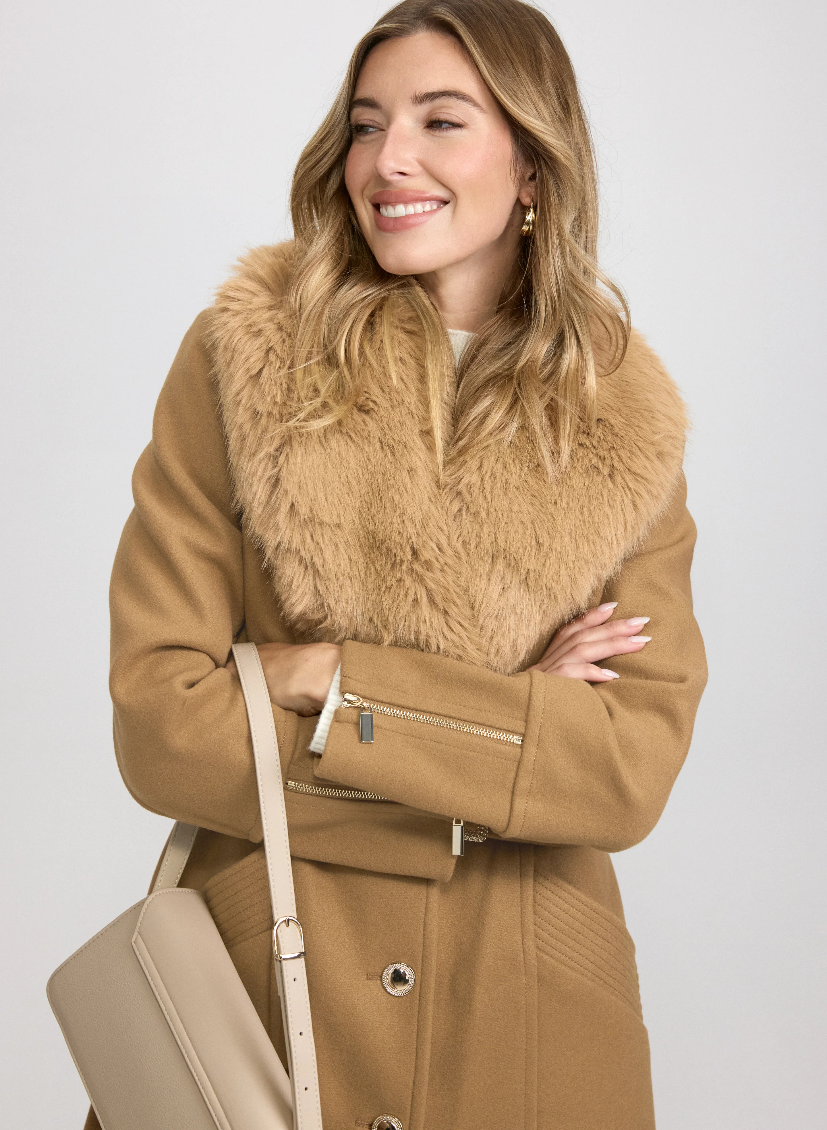 Faux-Fur Collar Coat - Image 4