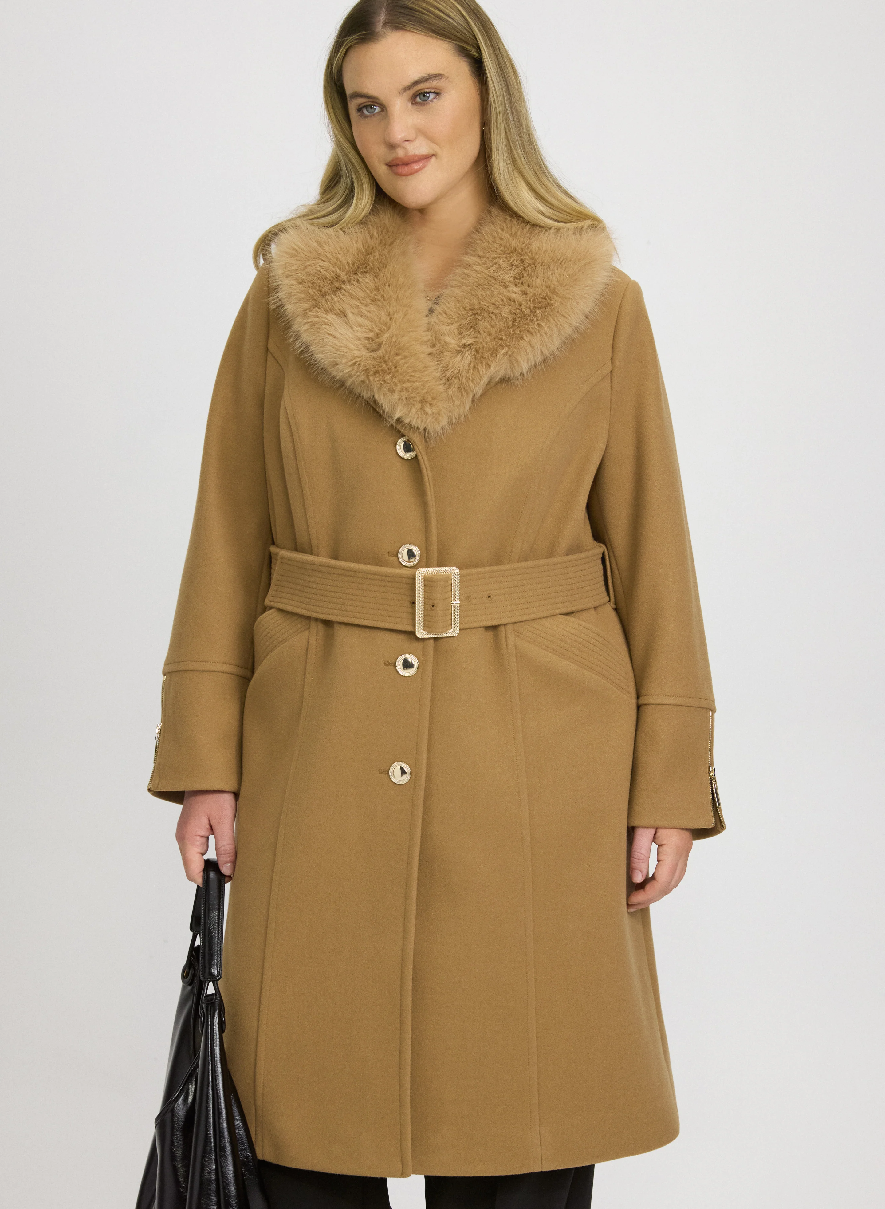 Faux-Fur Collar Coat - Image 7