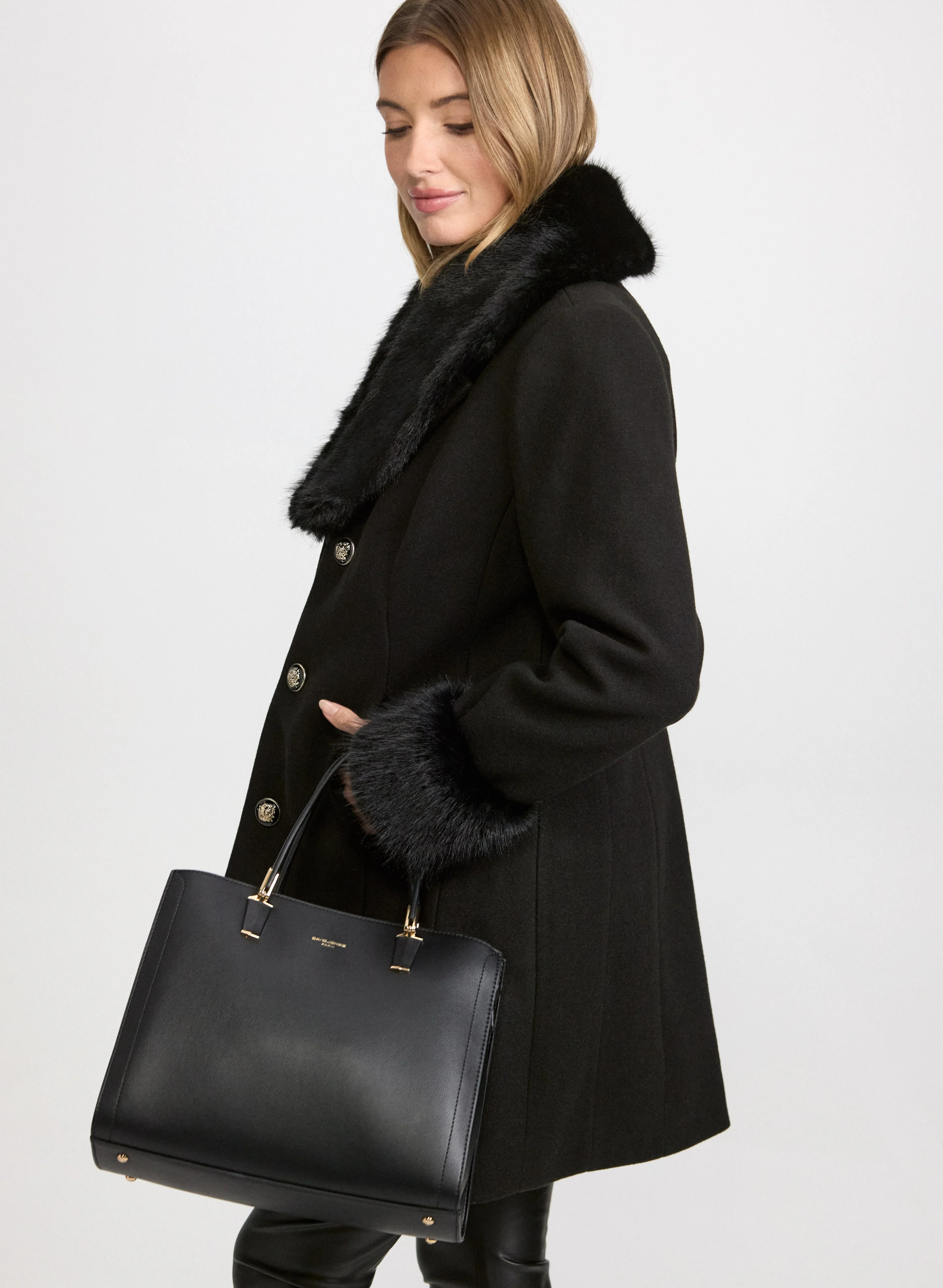 Faux-Fur Detail Coat - Image 3